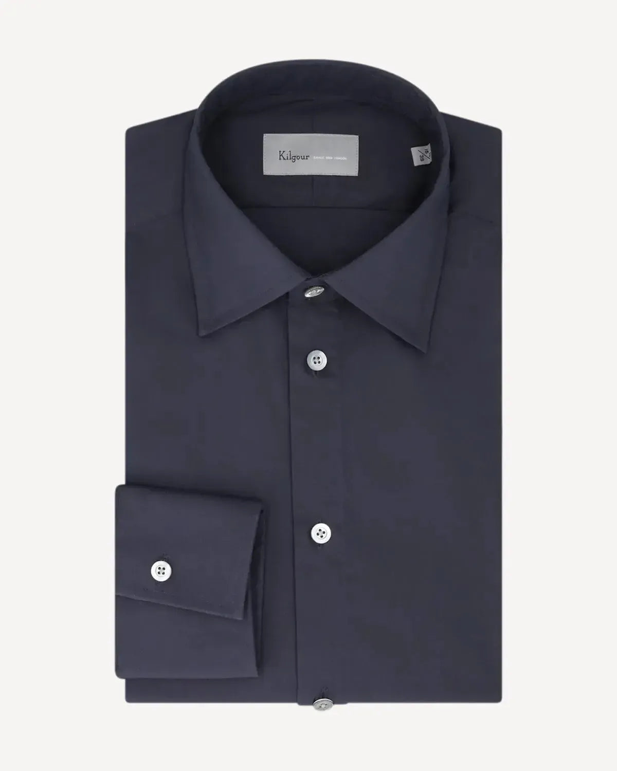 KILGOUR Regular Collar Single Cuff Shirt Slate-MALFORD OF LONDON SAVILE ROW MENSWEAR OUTLET