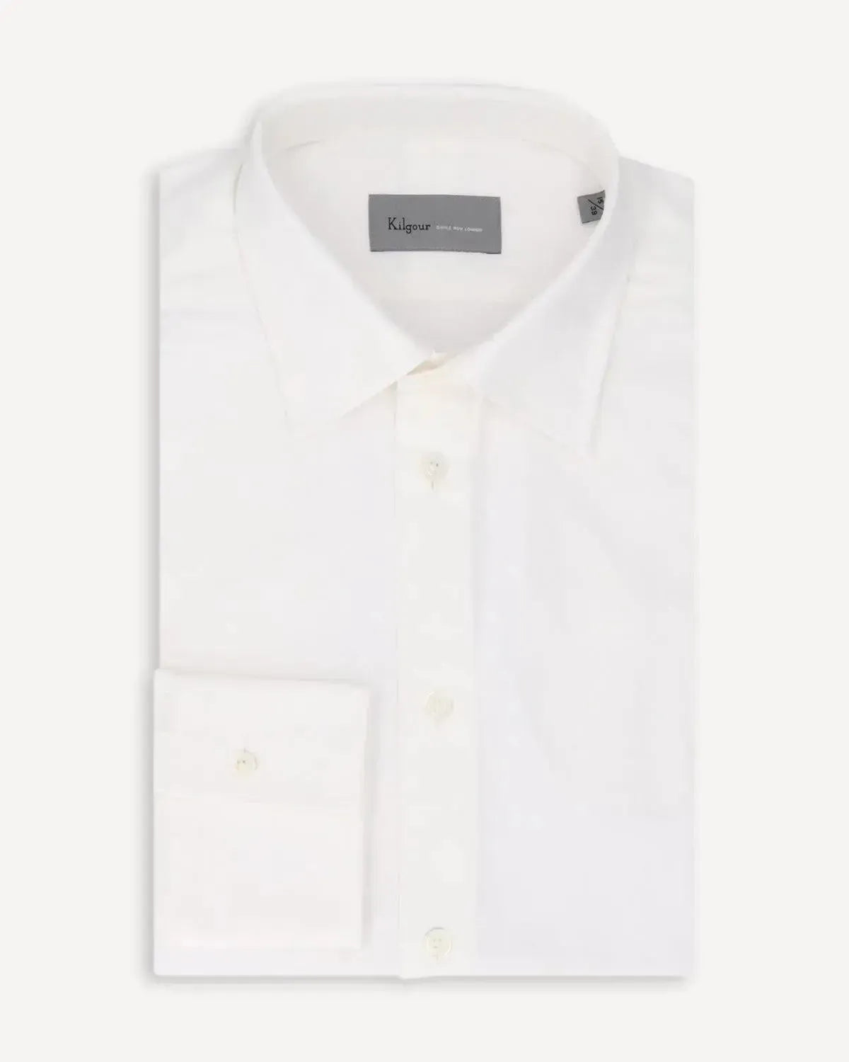 KILGOUR Regular Collar Textured Oxford Shirt - White-MALFORD OF LONDON SAVILE ROW MENSWEAR OUTLET