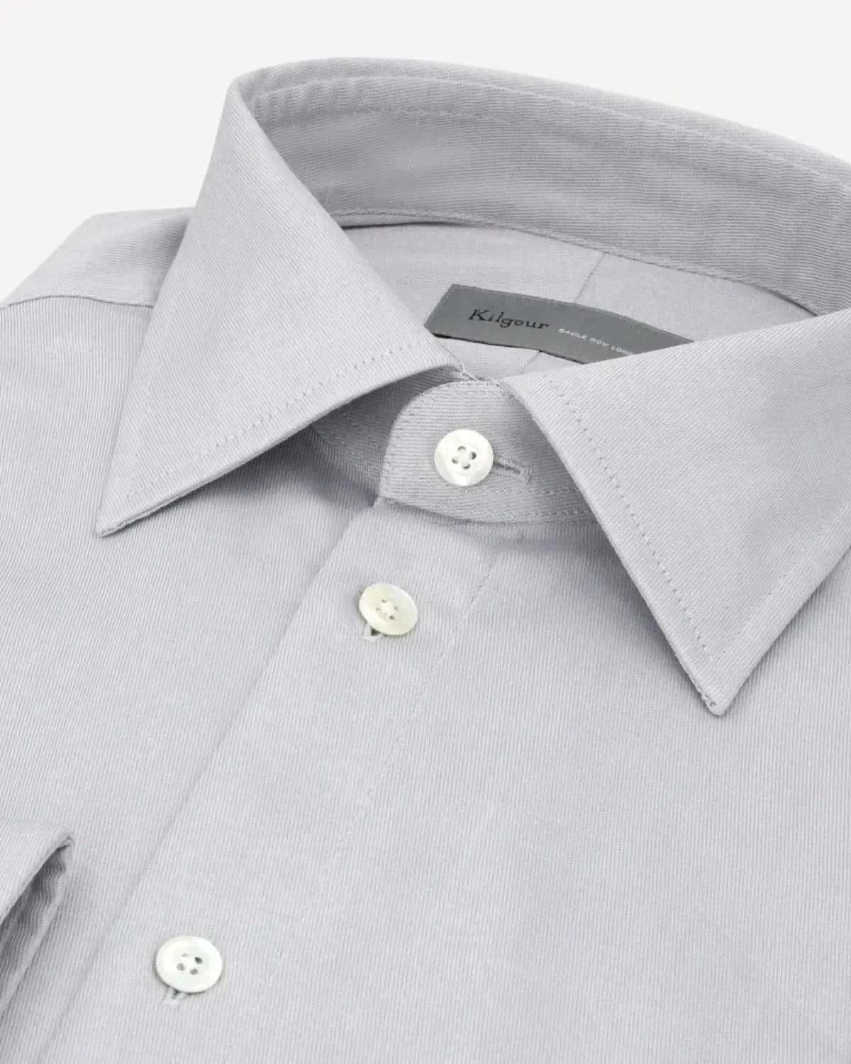 KILGOUR Regular Collar Twill Shirt-MALFORD OF LONDON SAVILE ROW MENSWEAR OUTLET