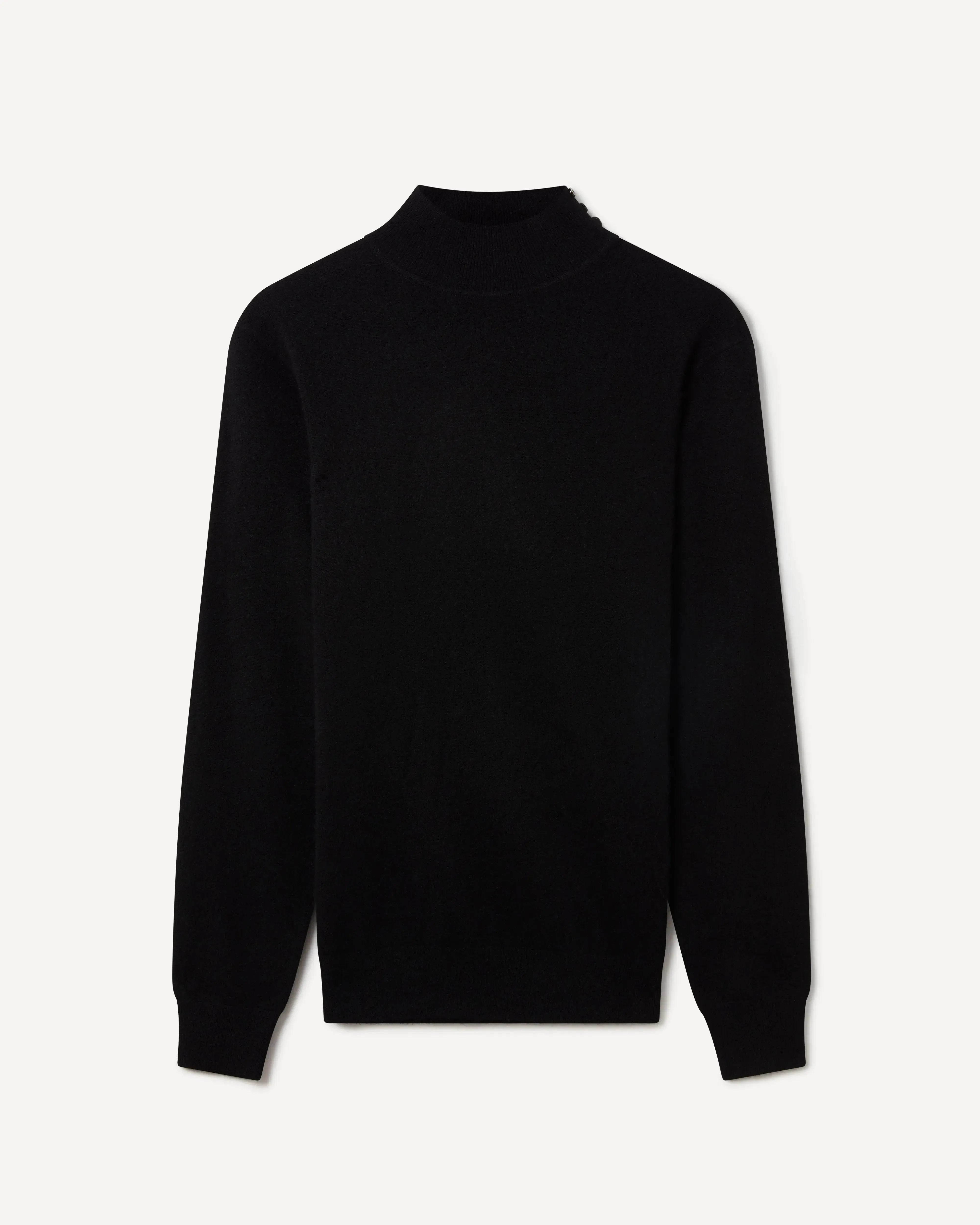Kilgour 3 Button Turtle Neck Black-MALFORD OF LONDON SAVILE ROW MENSWEAR OUTLET