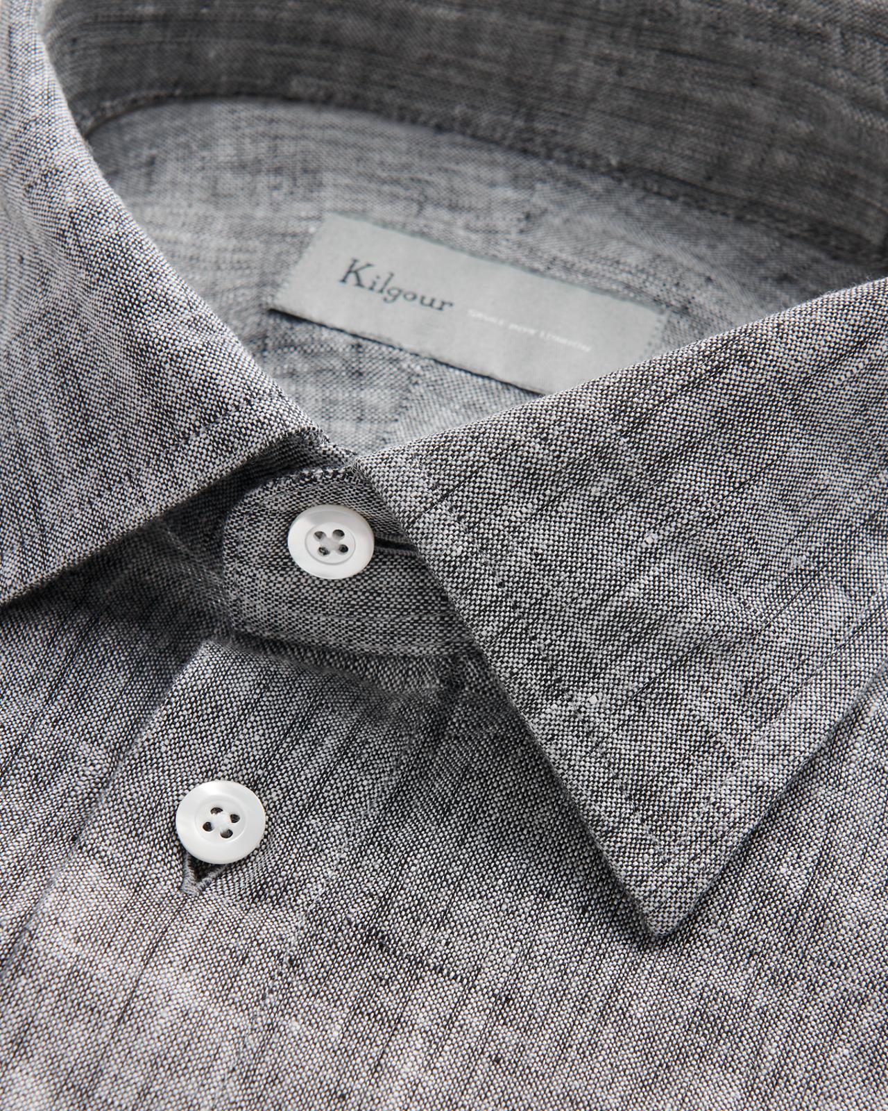 Kilgour Black Tailored Fit Shirt Cotton-MALFORD OF LONDON SAVILE ROW MENSWEAR OUTLET