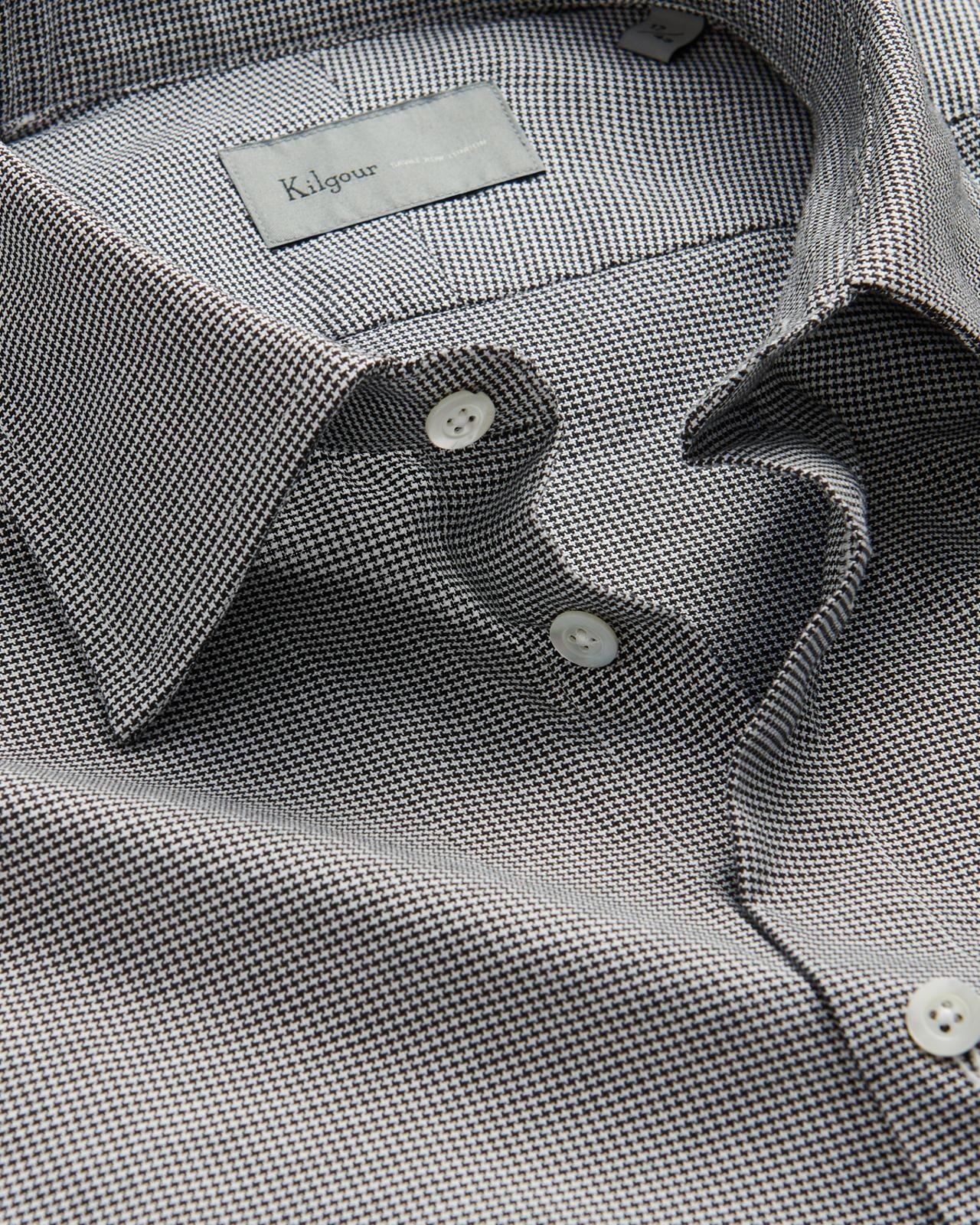 Kilgour Black/White Tailored Fit Shirt-MALFORD OF LONDON SAVILE ROW MENSWEAR OUTLET