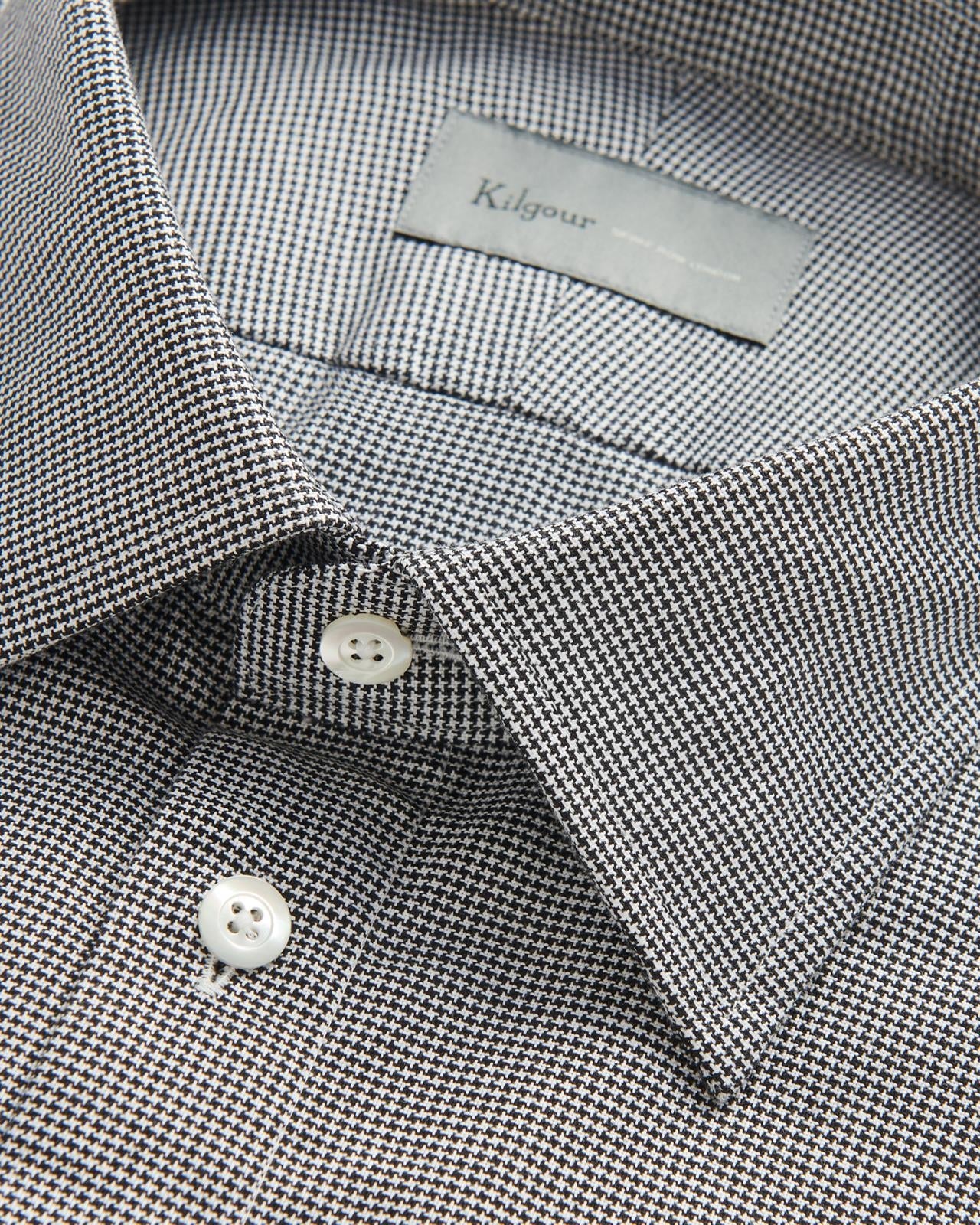 Kilgour Black/White Tailored Fit Shirt-MALFORD OF LONDON SAVILE ROW MENSWEAR OUTLET