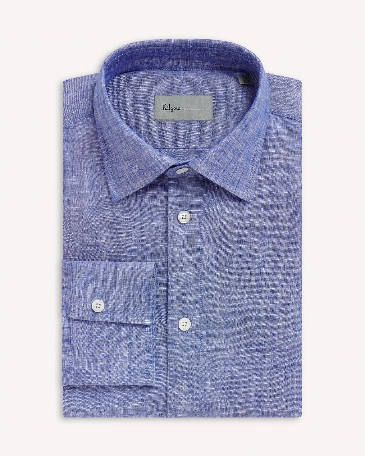 Kilgour Blue Tailored Fit Shirt Cotton-MALFORD OF LONDON SAVILE ROW MENSWEAR OUTLET