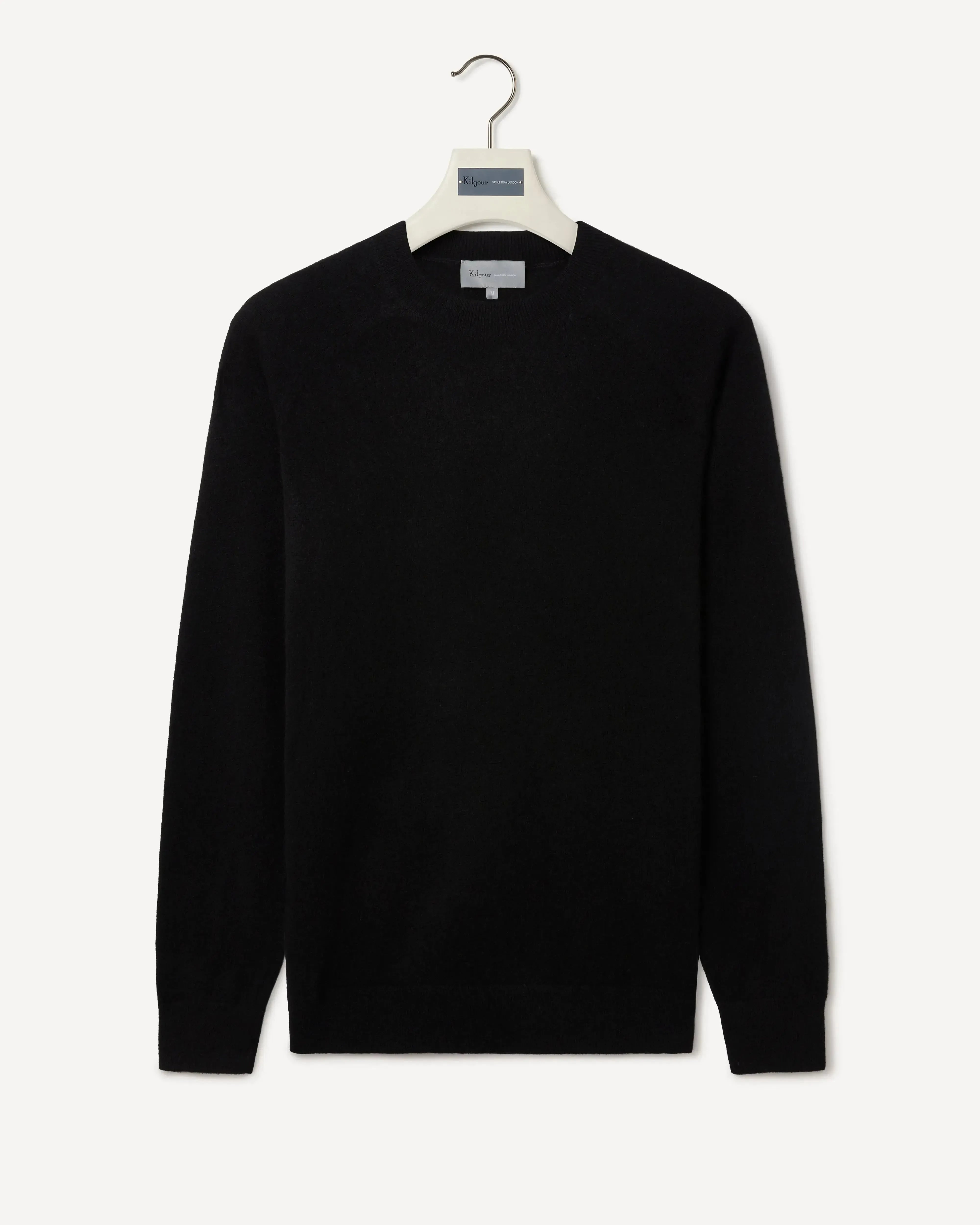 Kilgour Classic Cashmere Crew Neck BLACK-MALFORD OF LONDON SAVILE ROW MENSWEAR OUTLET