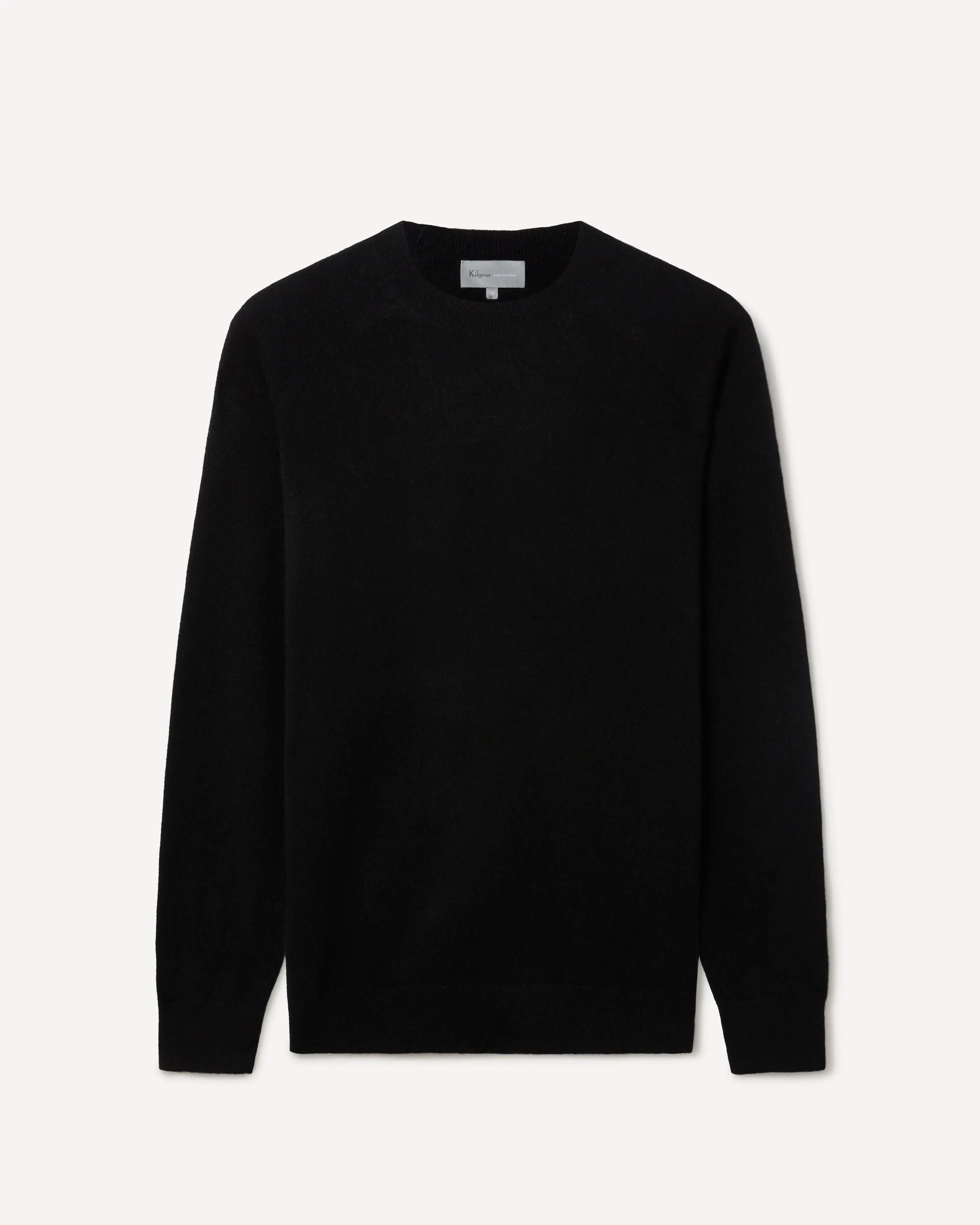 Kilgour Classic Cashmere Crew Neck BLACK-MALFORD OF LONDON SAVILE ROW MENSWEAR OUTLET