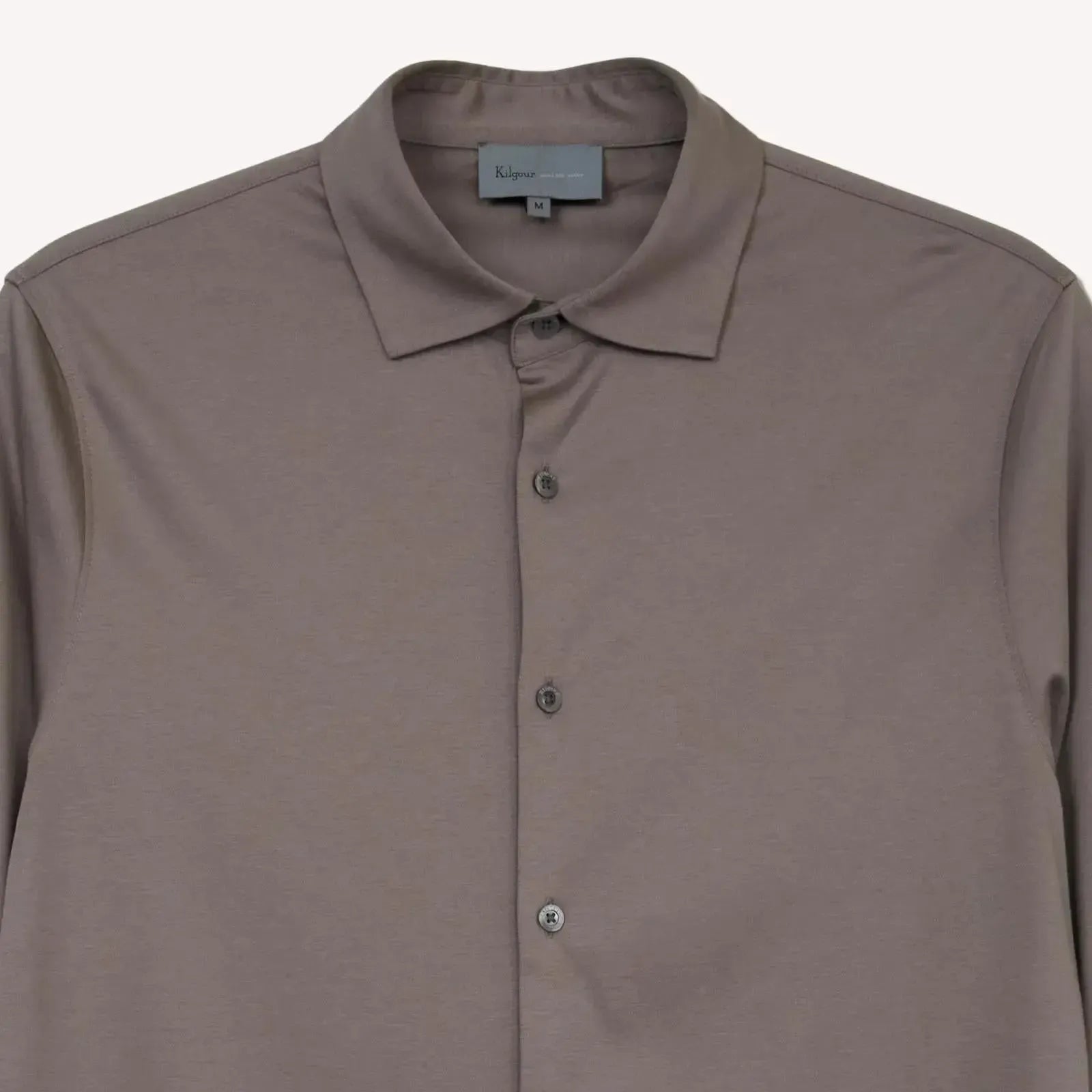 Kilgour Classic Fit Jersey Shirt Cinder Grey-MALFORD OF LONDON SAVILE ROW MENSWEAR OUTLET