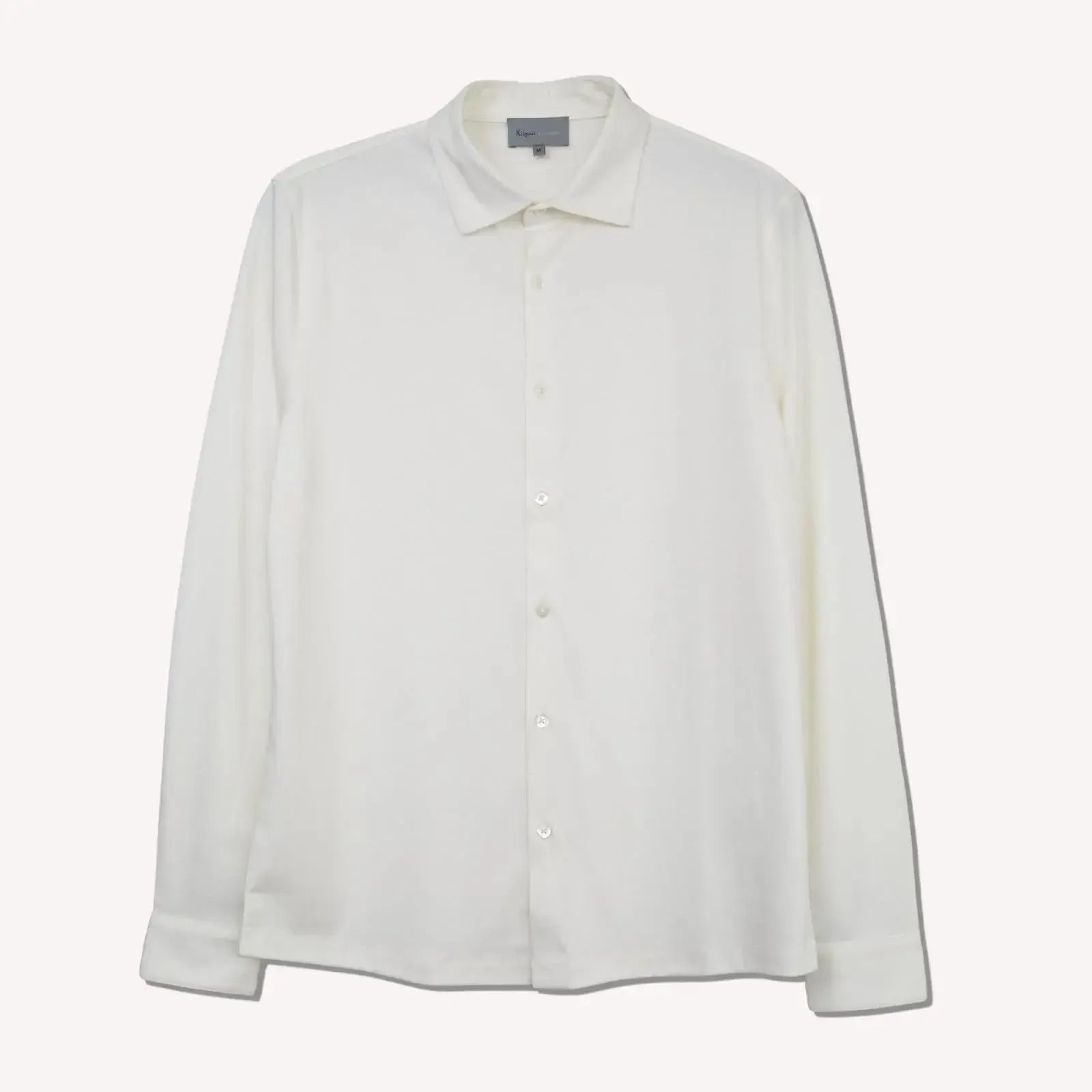 Kilgour Classic Fit Jersey Shirt Ecru-MALFORD OF LONDON SAVILE ROW MENSWEAR OUTLET
