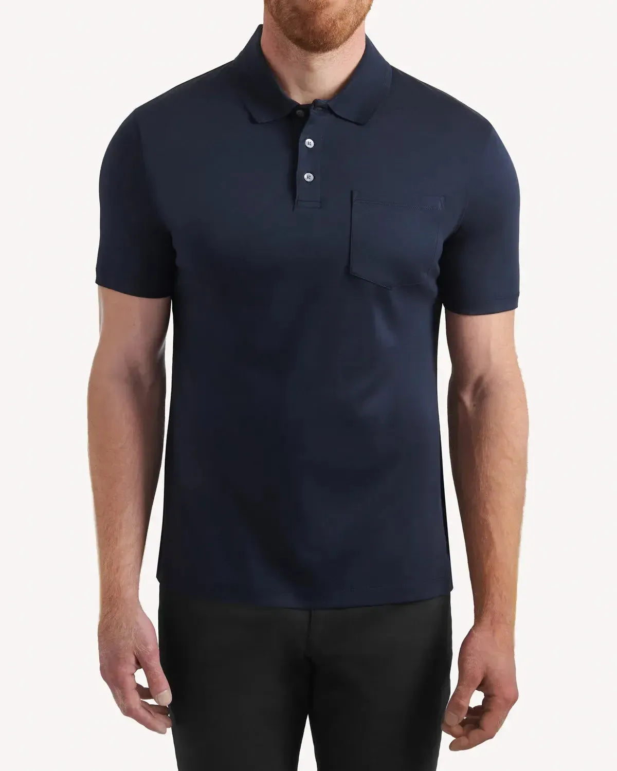 Kilgour Classic Fit Short Sleeve Polo Shirt Navy-MALFORD OF LONDON SAVILE ROW MENSWEAR OUTLET