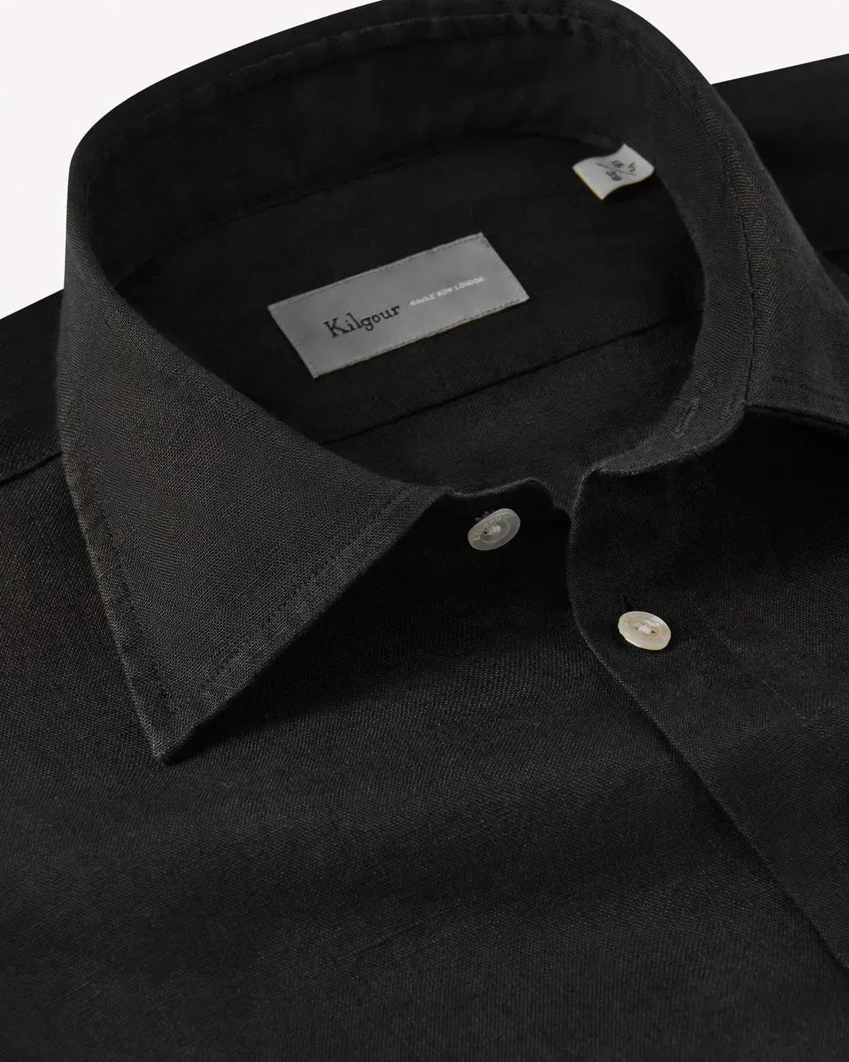 Kilgour Classic Linen Shirt - Black-MALFORD OF LONDON SAVILE ROW MENSWEAR OUTLET