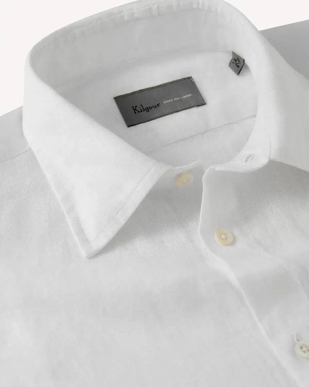 Kilgour Classic White Linen Shirt-MALFORD OF LONDON SAVILE ROW MENSWEAR OUTLET