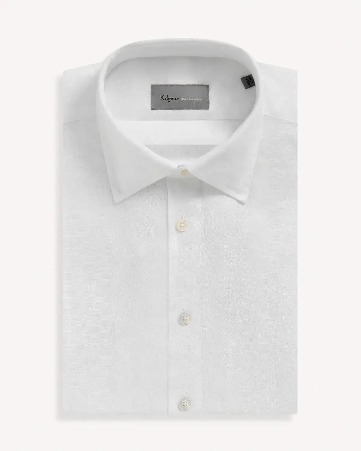Kilgour Classic White Linen Shirt-MALFORD OF LONDON SAVILE ROW MENSWEAR OUTLET