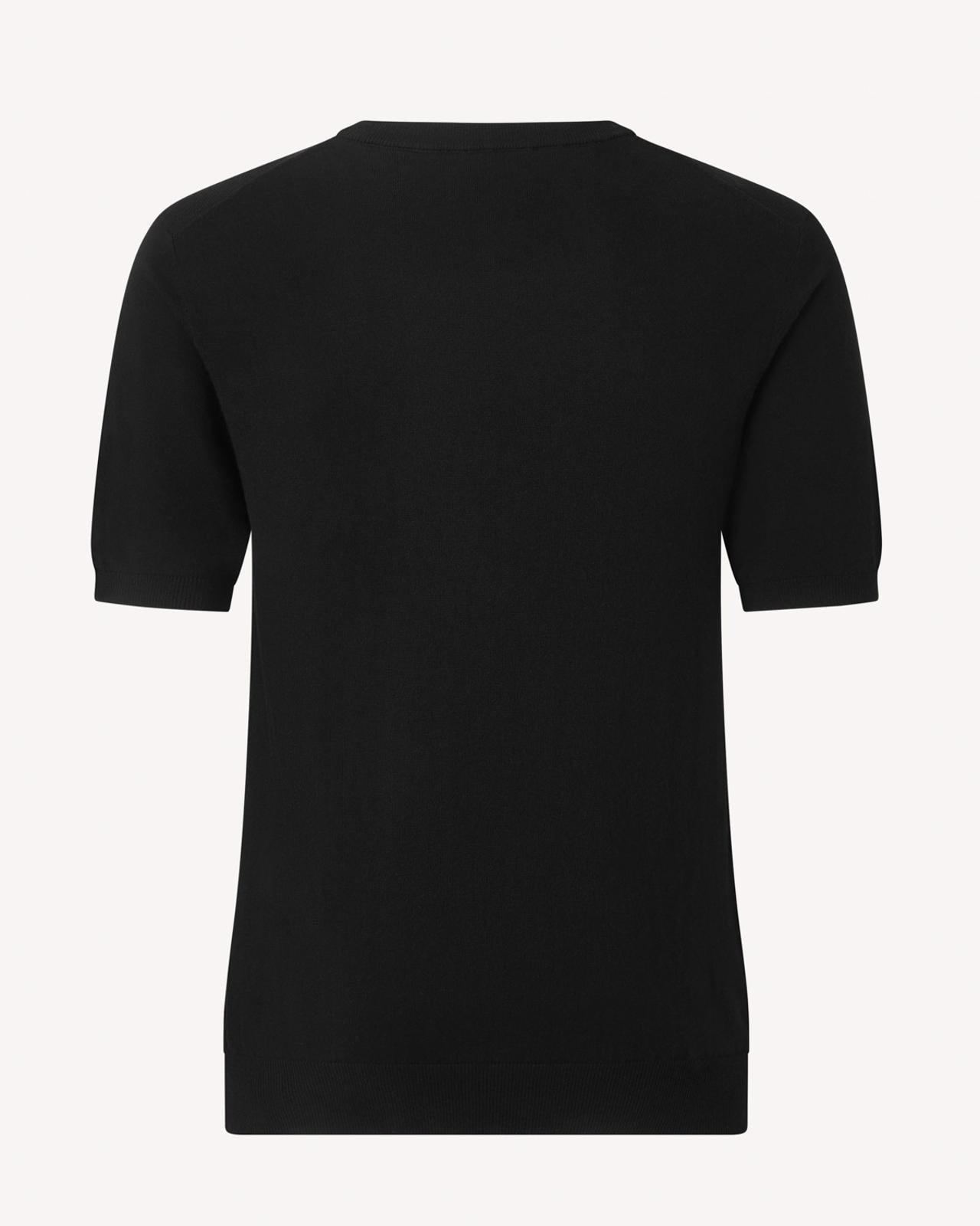 Kilgour Cotton/Cashmere Mix Crew Neck T-Shirt Blacklead-MALFORD OF LONDON SAVILE ROW MENSWEAR OUTLET