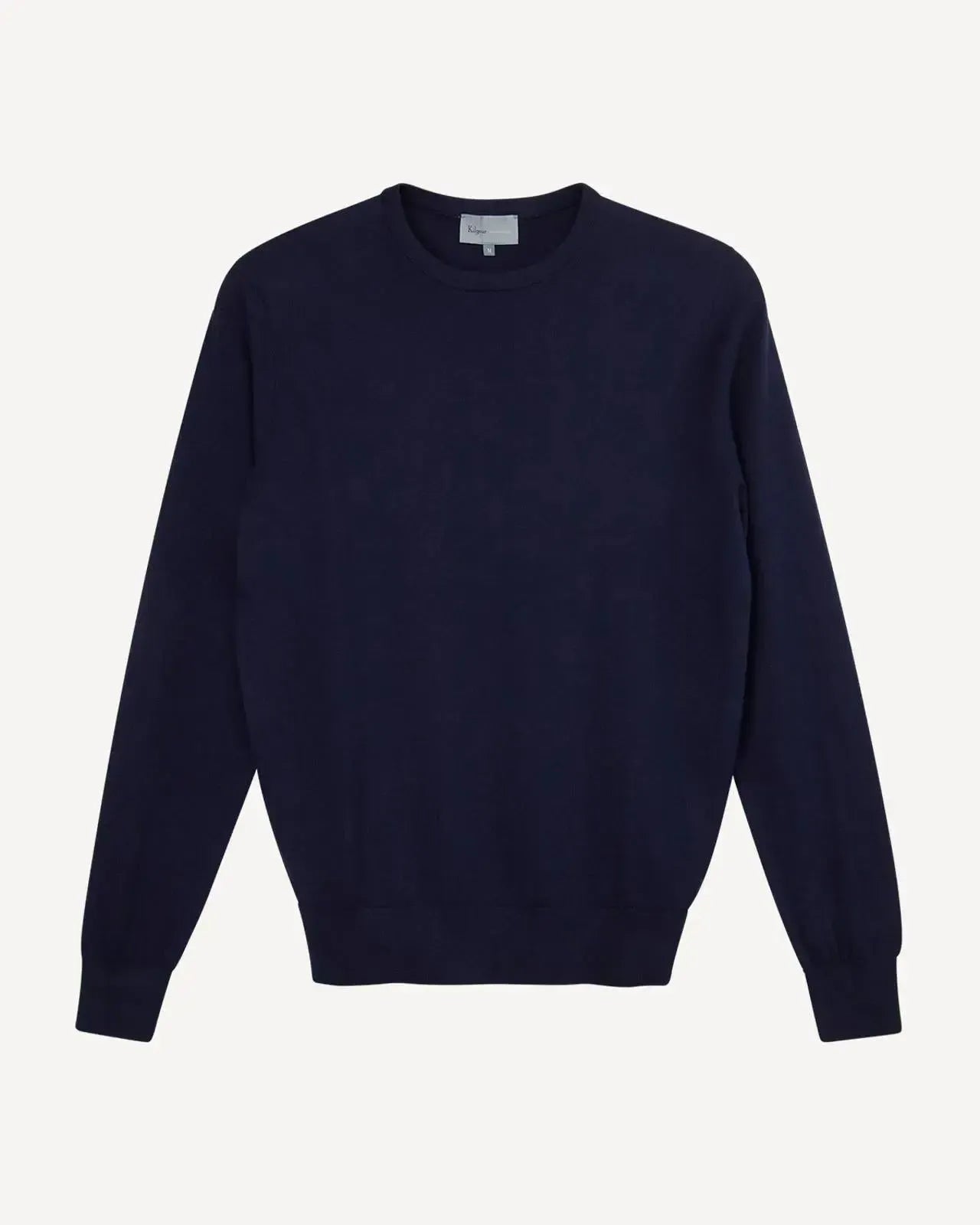 Kilgour Crew Neck Long Sleeve Knit Pullover Jumper Navy-MALFORD OF LONDON SAVILE ROW MENSWEAR OUTLET