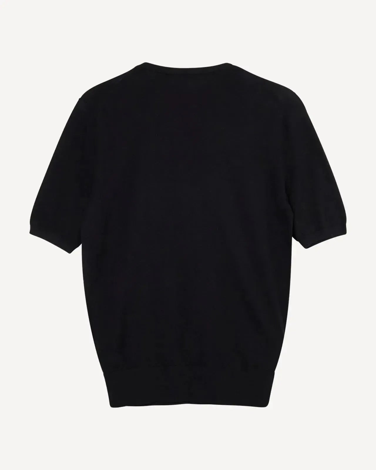 Kilgour Crew Neck Short Sleeve Knit T-Shirt Black-MALFORD OF LONDON SAVILE ROW MENSWEAR OUTLET