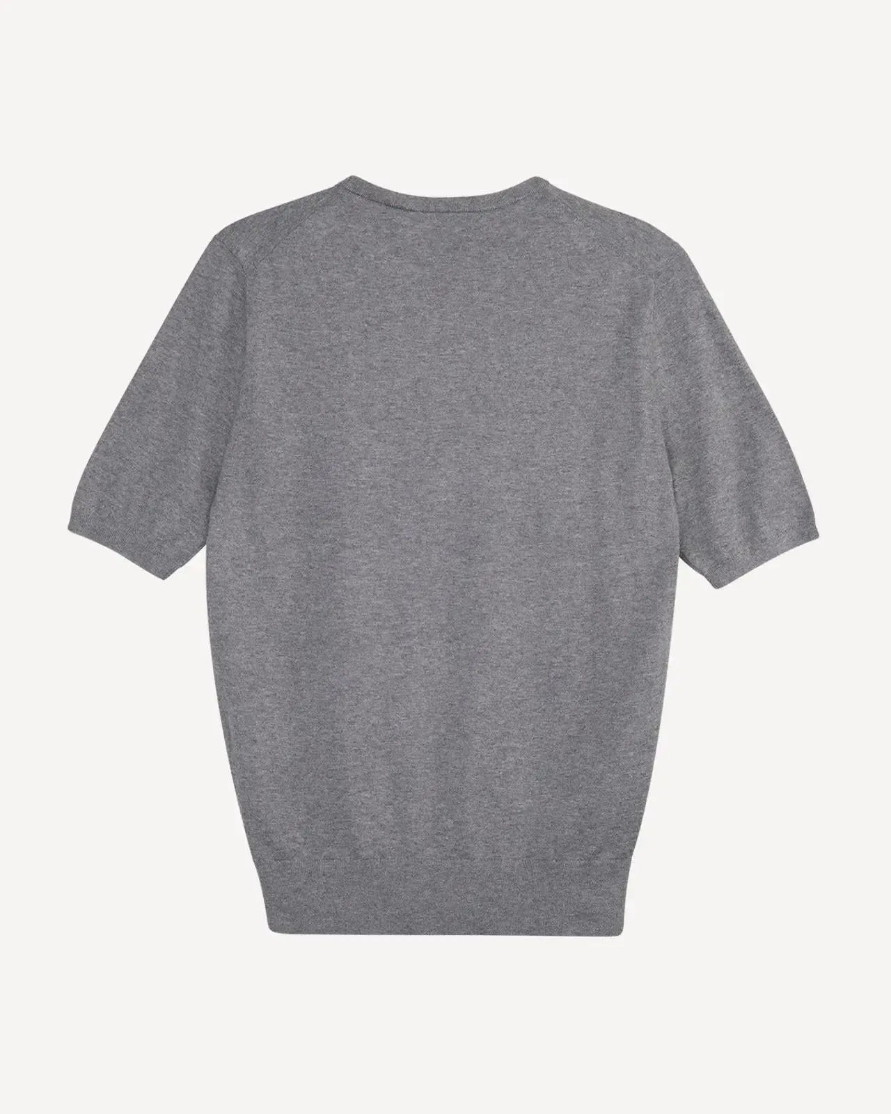 Kilgour Crew Neck Short Sleeve Knit T-Shirt Grey-MALFORD OF LONDON SAVILE ROW MENSWEAR OUTLET