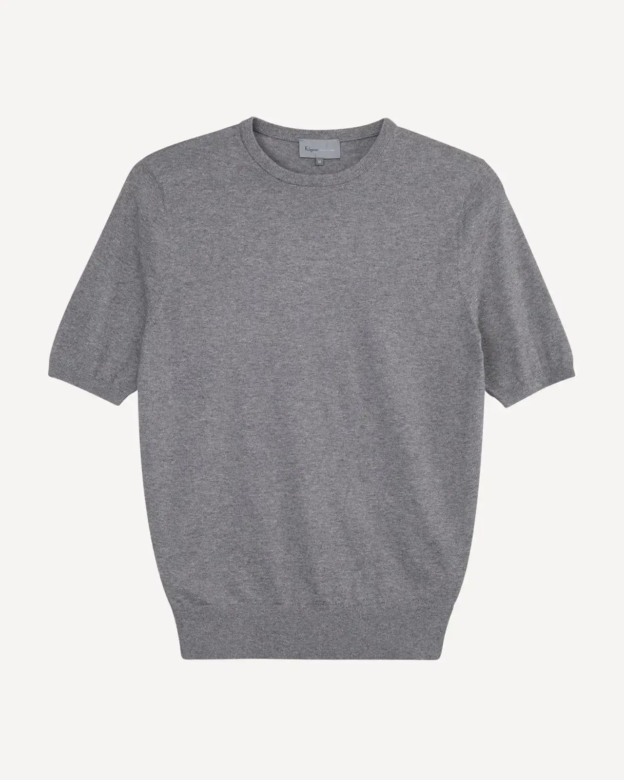Kilgour Crew Neck Short Sleeve Knit T-Shirt Grey-MALFORD OF LONDON SAVILE ROW MENSWEAR OUTLET