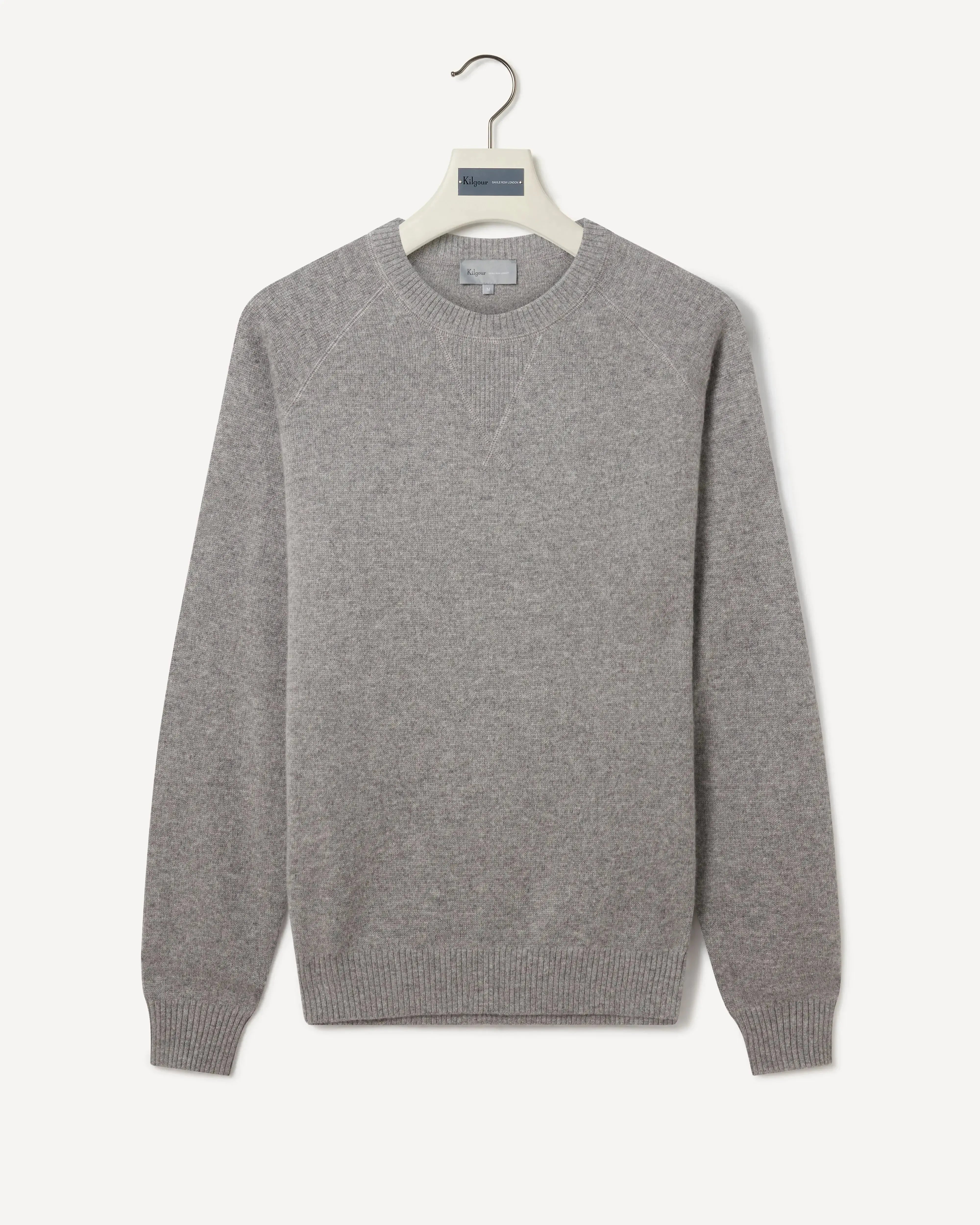 Kilgour Crew Sweatshirt full Sleeve GREY MARL-MALFORD OF LONDON SAVILE ROW MENSWEAR OUTLET