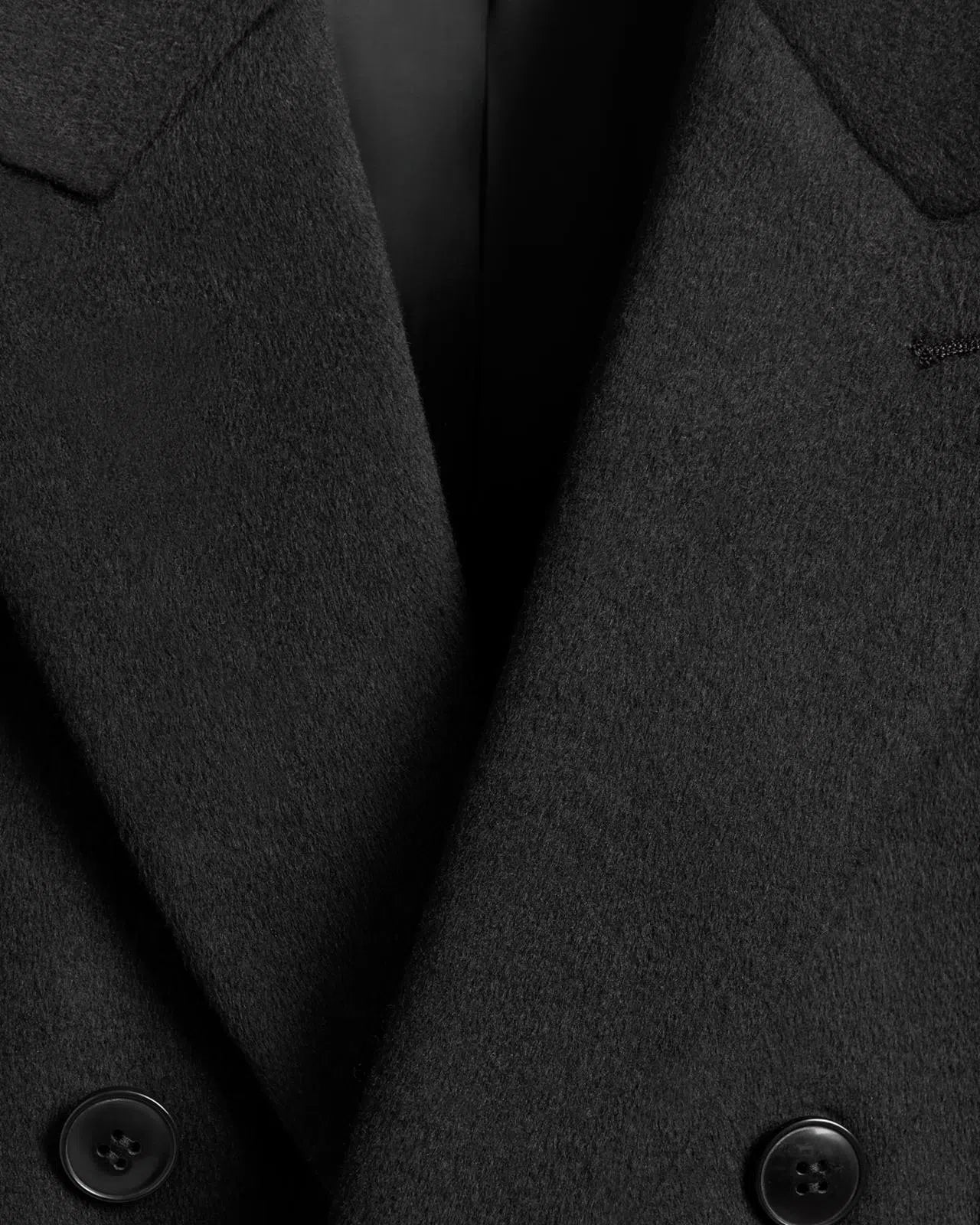 Kilgour Double Breasted Mid Length Overcoat Black-MALFORD OF LONDON SAVILE ROW MENSWEAR OUTLET