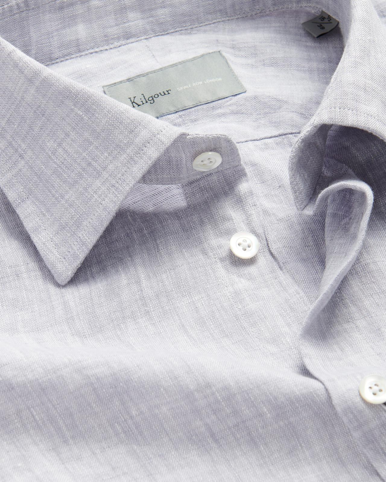 Kilgour Grey Tailored Fit Shirt Cotton-MALFORD OF LONDON SAVILE ROW MENSWEAR OUTLET