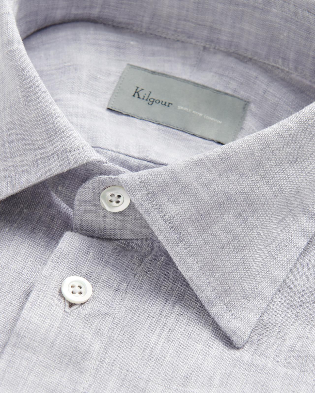 Kilgour Grey Tailored Fit Shirt Cotton-MALFORD OF LONDON SAVILE ROW MENSWEAR OUTLET