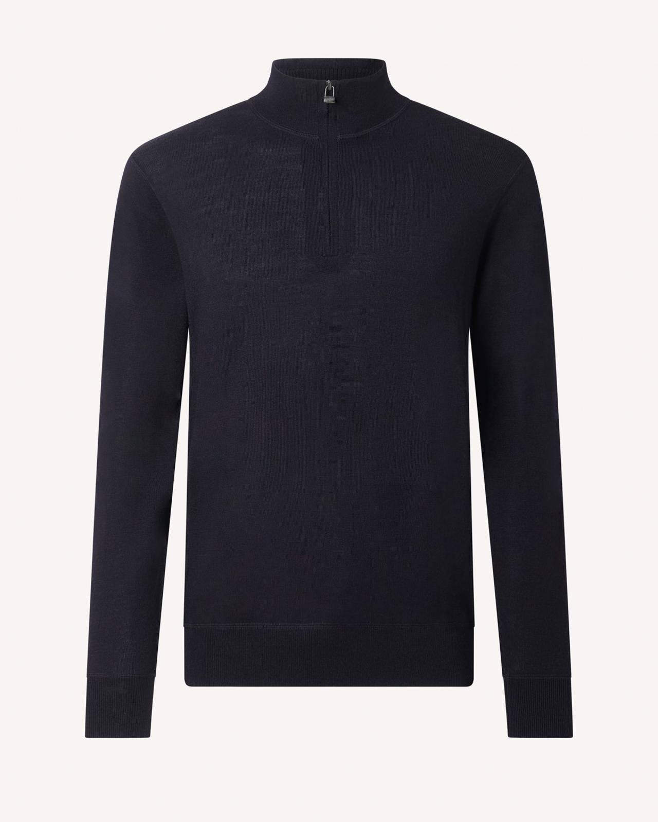 Kilgour Merino Wool Roll Neck Jumper Navy-MALFORD OF LONDON SAVILE ROW MENSWEAR OUTLET