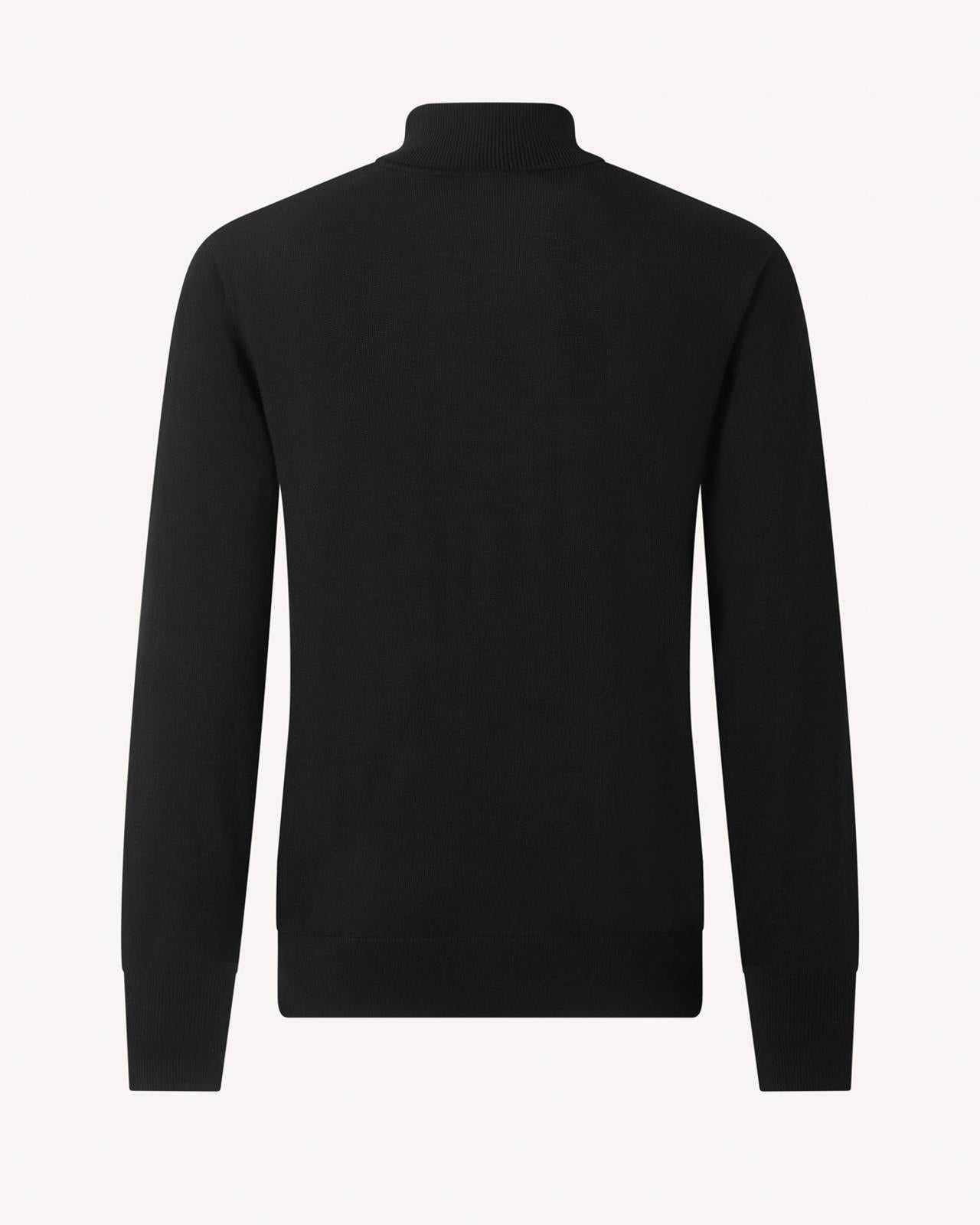 Kilgour Merino Wool Turtle Neck Jumper Black-MALFORD OF LONDON SAVILE ROW MENSWEAR OUTLET