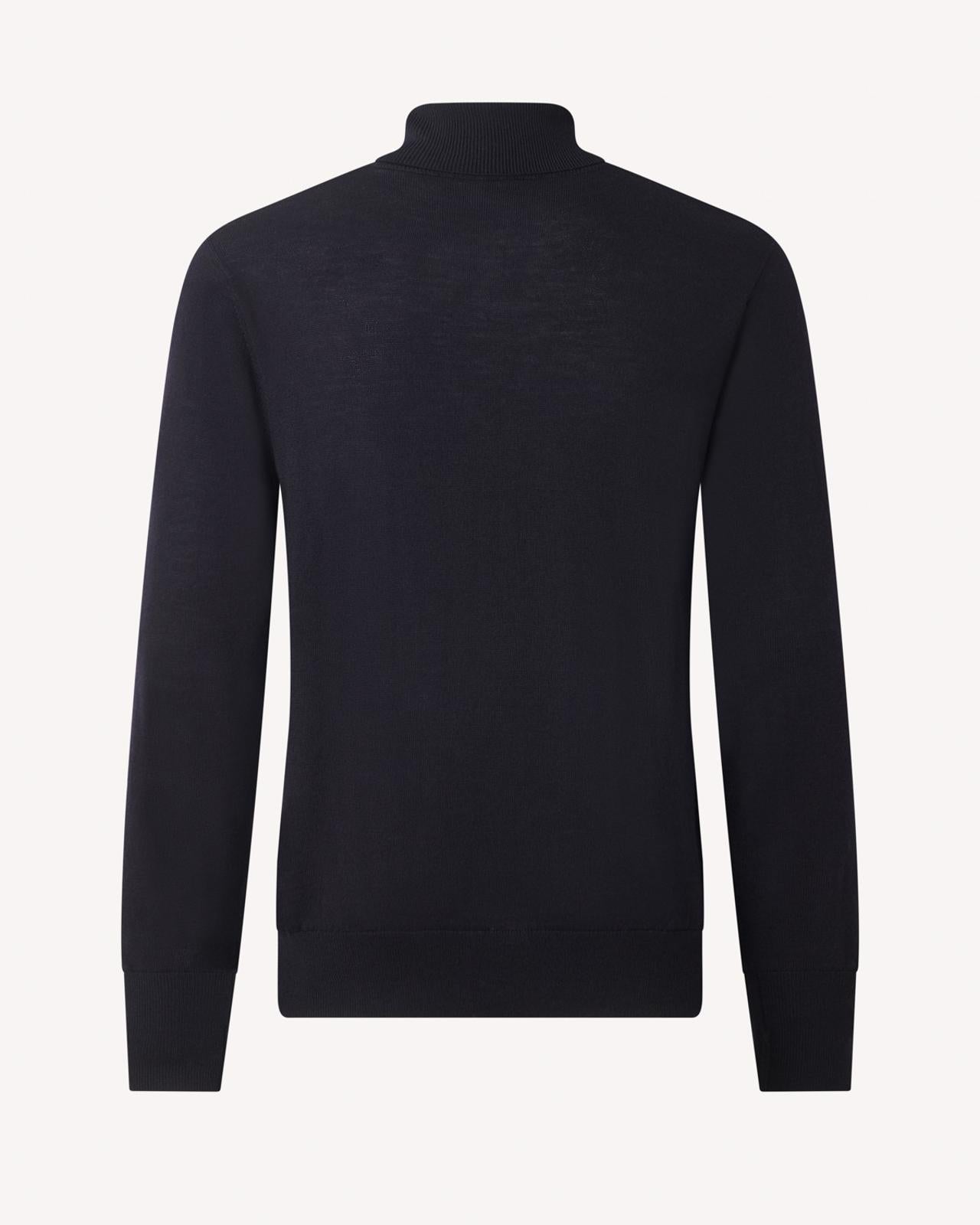 Kilgour Merino Wool Turtle Neck Jumper Navy-MALFORD OF LONDON SAVILE ROW MENSWEAR OUTLET