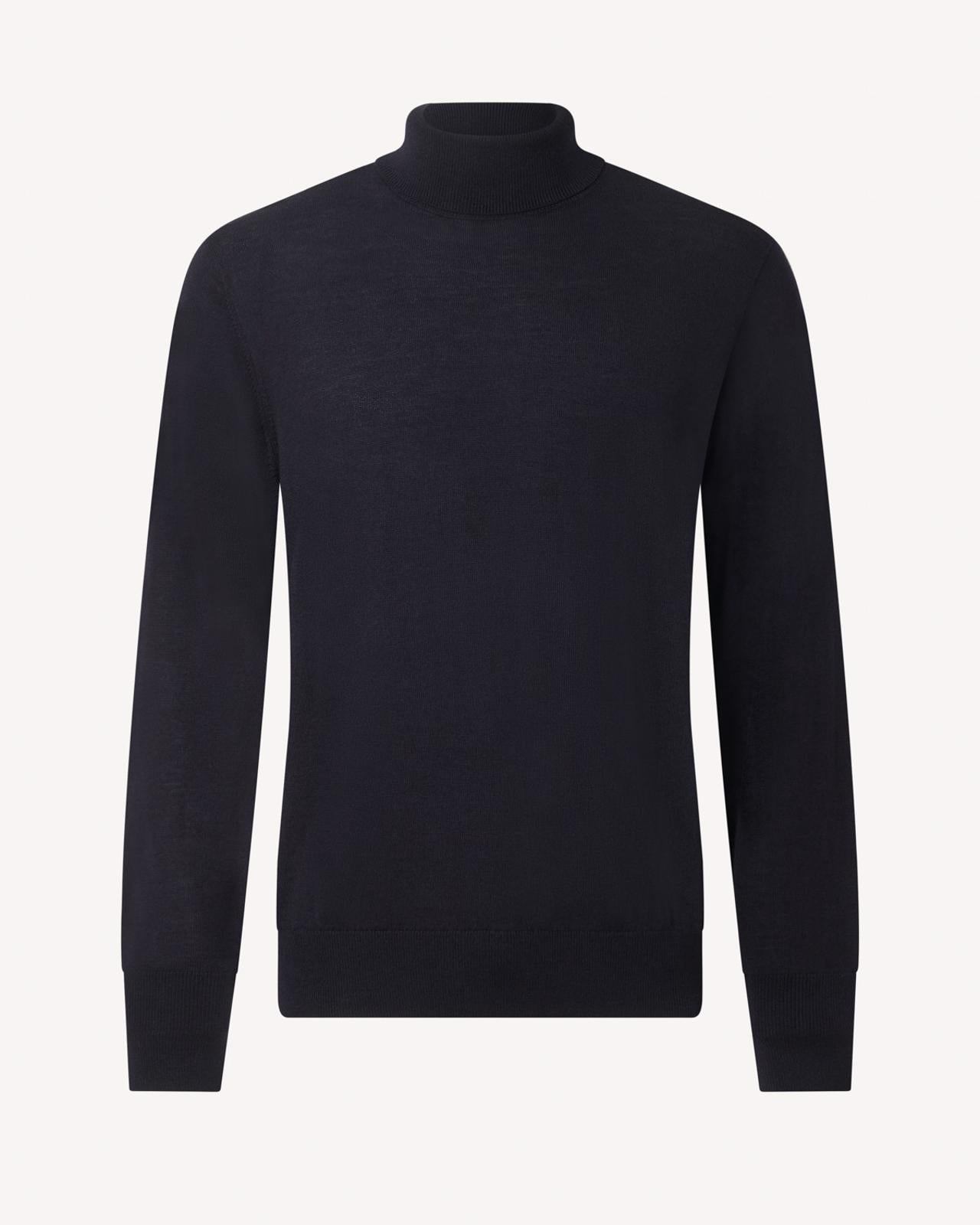 Kilgour Merino Wool Turtle Neck Jumper Navy-MALFORD OF LONDON SAVILE ROW MENSWEAR OUTLET