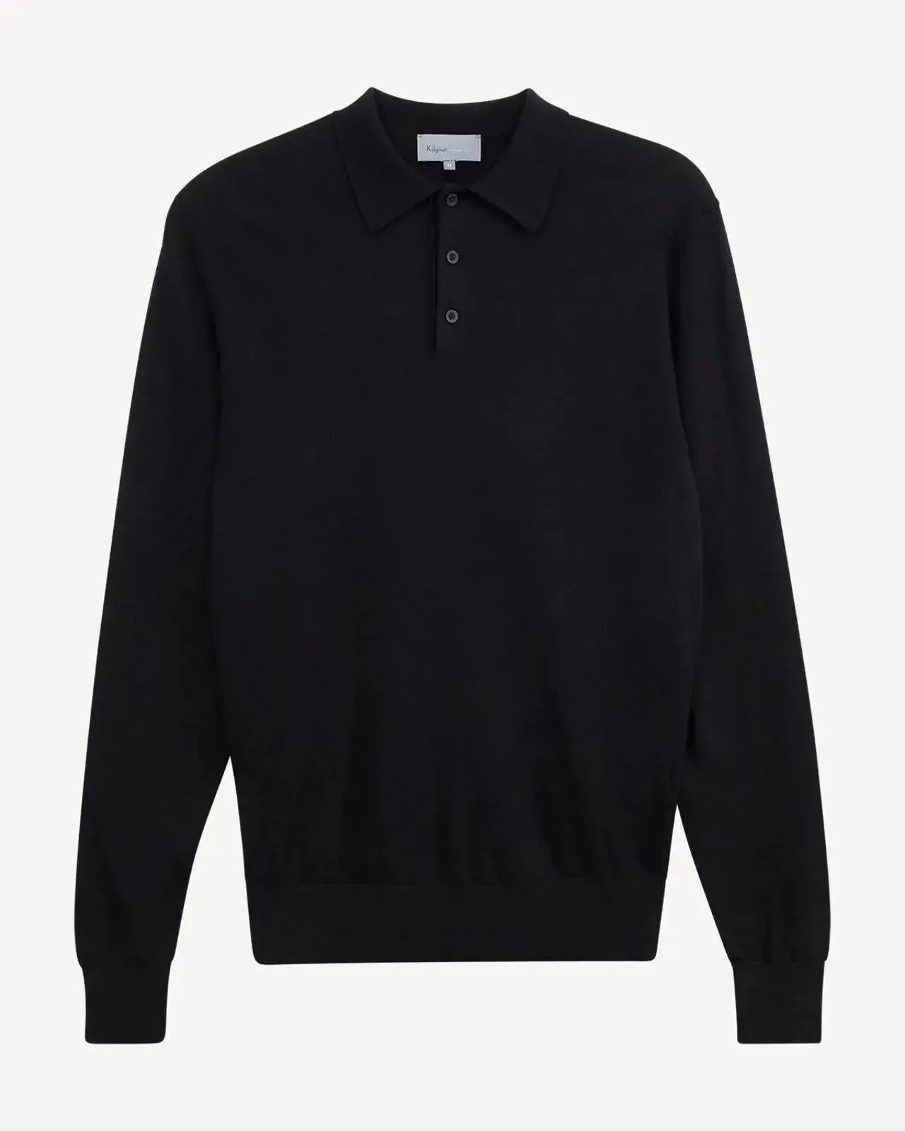 Kilgour Polo Neck Long Sleeve Knit Pullover Jumper Black-MALFORD OF LONDON SAVILE ROW MENSWEAR OUTLET