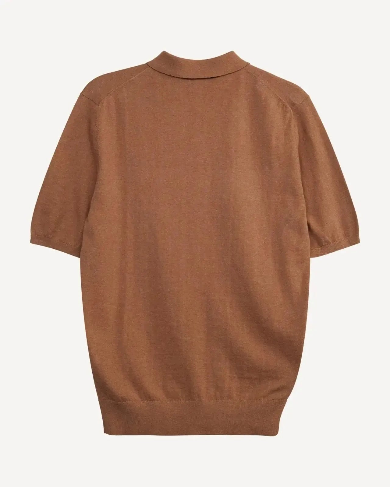 Kilgour Polo Neck Short Sleeve Knit Camel-MALFORD OF LONDON SAVILE ROW MENSWEAR OUTLET