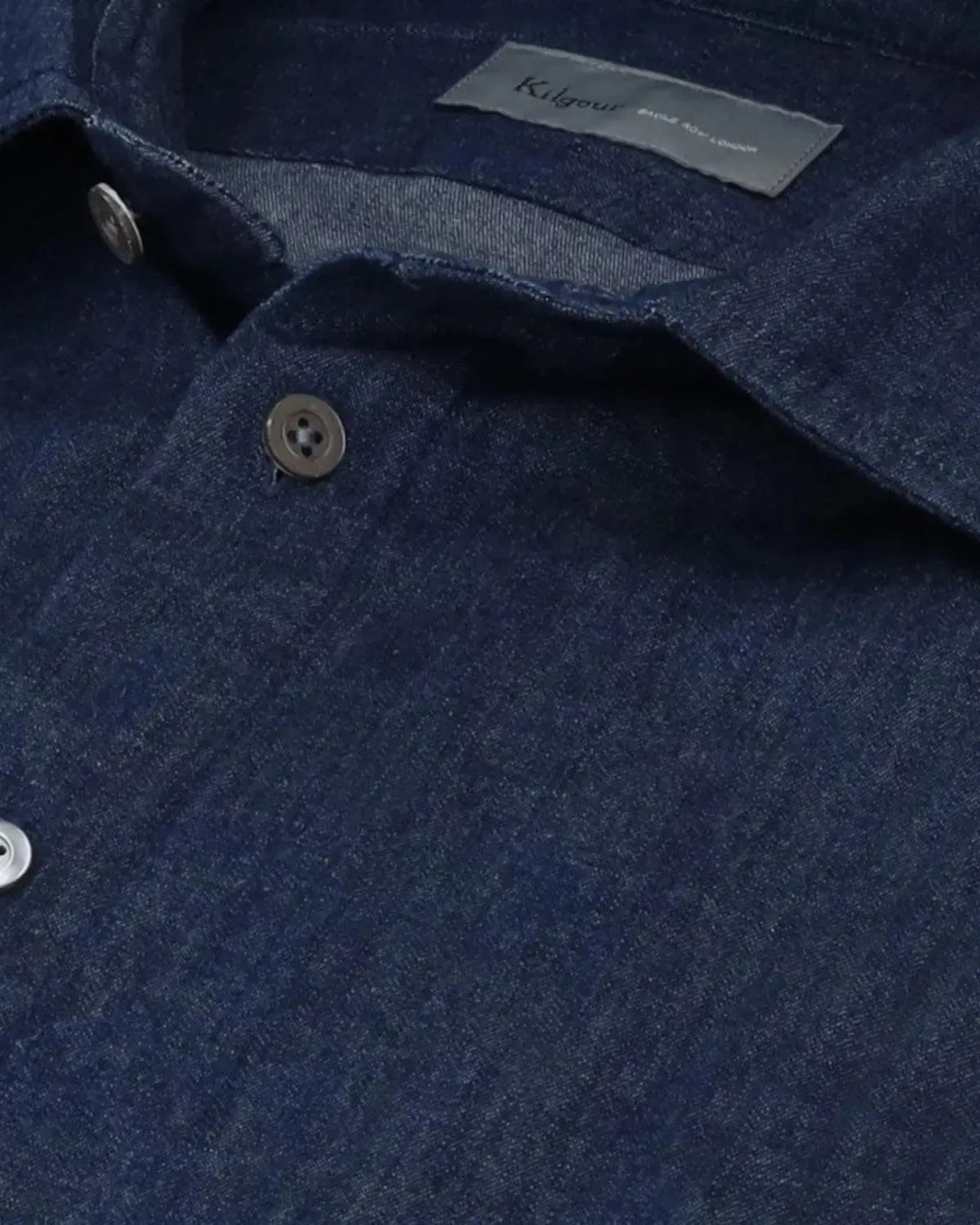 Kilgour Regular Collar Single Cuff Shirt Denim Blue-MALFORD OF LONDON SAVILE ROW MENSWEAR OUTLET