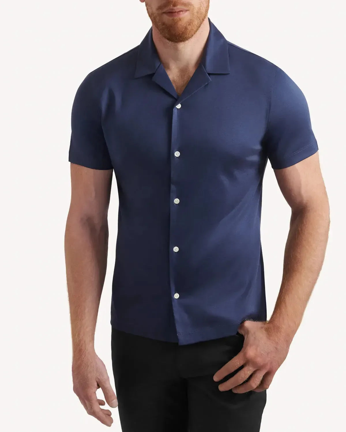 Kilgour Resort Fit Short Sleeve Shirt Air Force-MALFORD OF LONDON SAVILE ROW MENSWEAR OUTLET