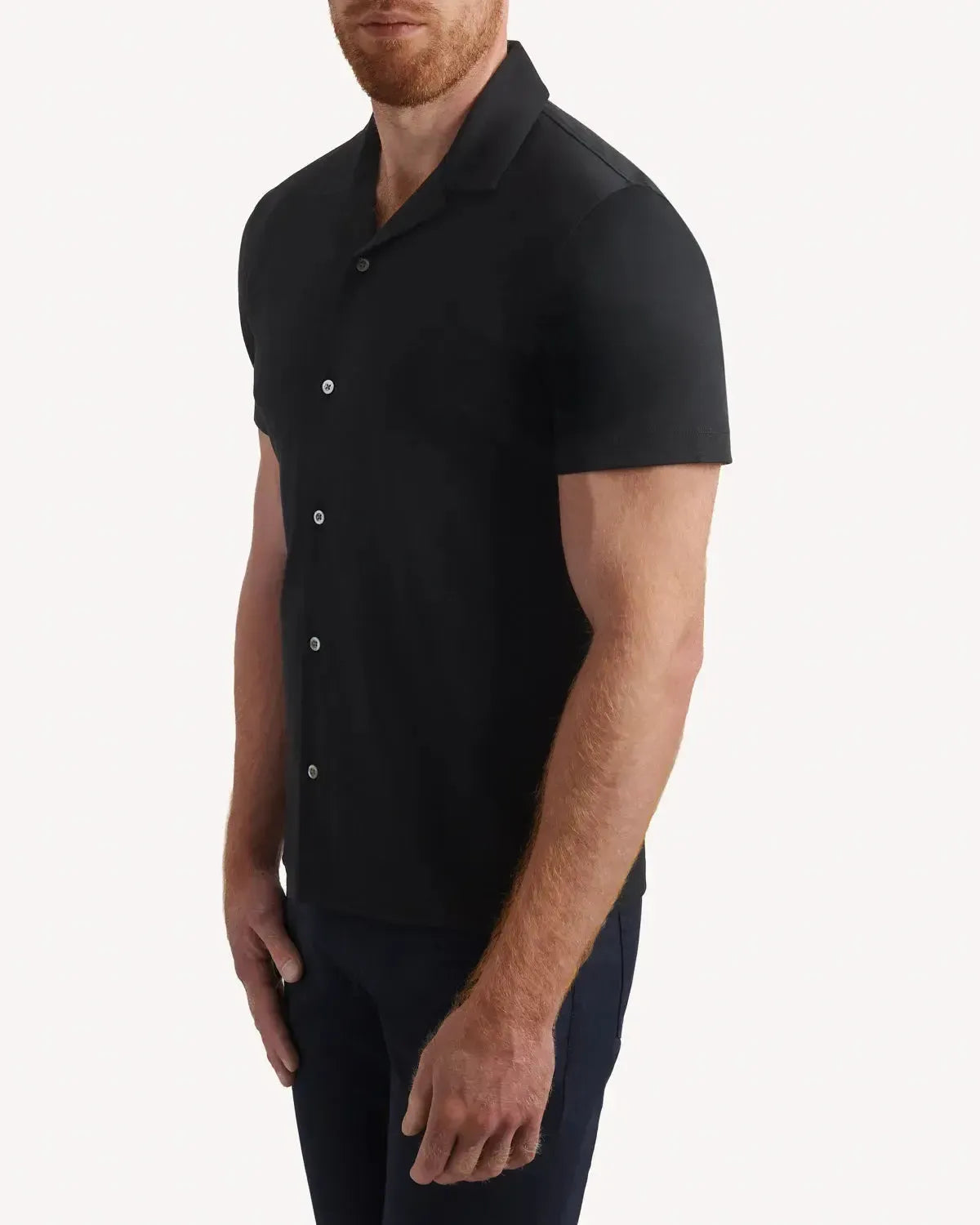 Kilgour Resort Fit Short Sleeve Shirt Black-MALFORD OF LONDON SAVILE ROW MENSWEAR OUTLET