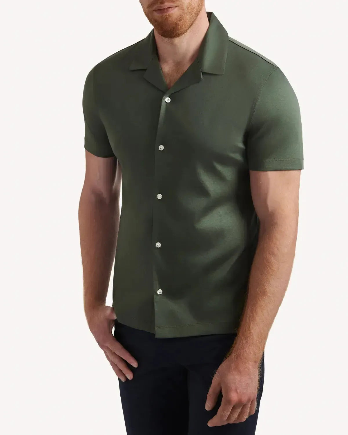 Kilgour Resort Fit Short Sleeve Shirt Green-MALFORD OF LONDON SAVILE ROW MENSWEAR OUTLET
