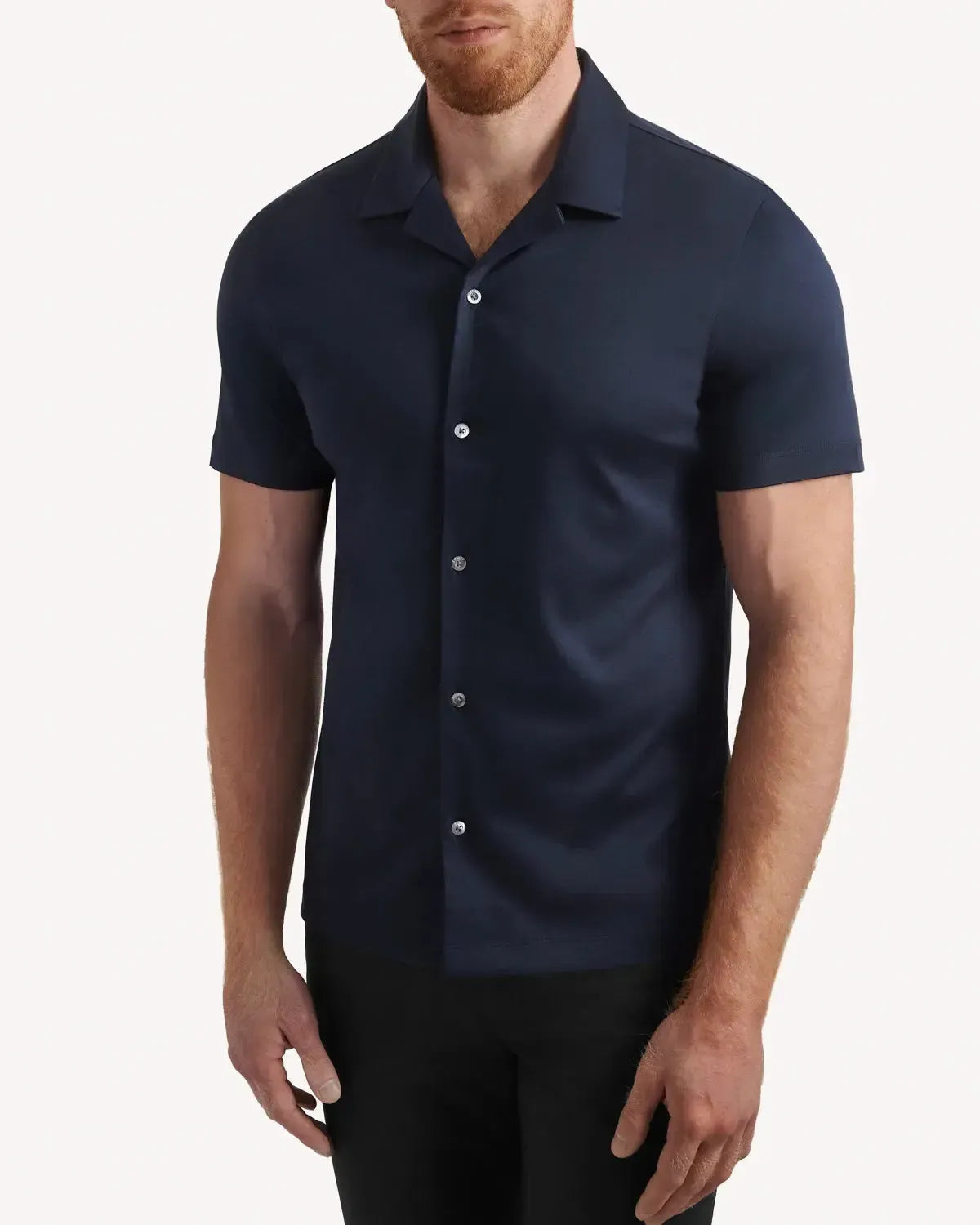 Kilgour Resort Fit Short Sleeve Shirt Navy-MALFORD OF LONDON SAVILE ROW MENSWEAR OUTLET