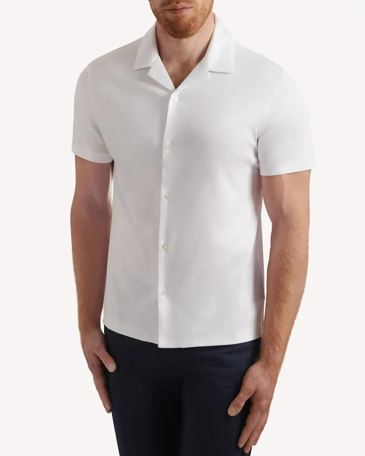 Kilgour Resort Fit Short Sleeve Shirt White-MALFORD OF LONDON SAVILE ROW MENSWEAR OUTLET