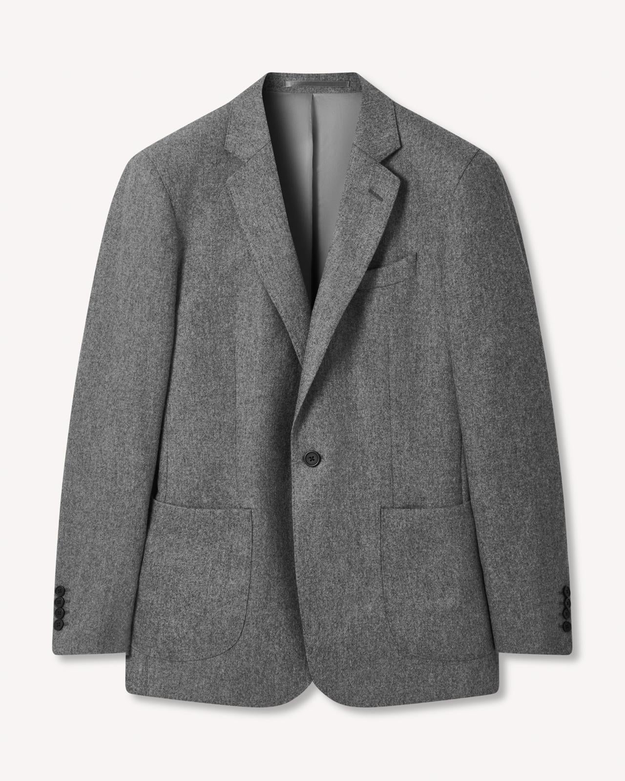 Kilgour Single Breasted Flannel Jacket Grey-MALFORD OF LONDON SAVILE ROW MENSWEAR OUTLET