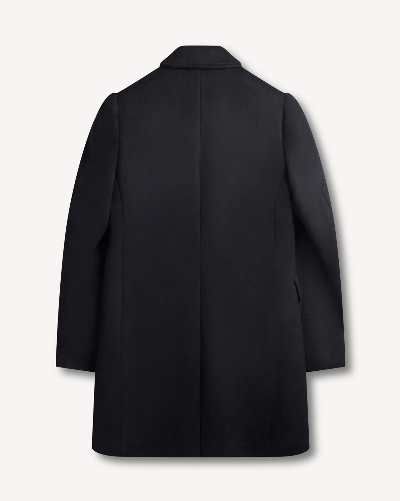 Kilgour Single Breasted Mid Length Overcoat Navy-MALFORD OF LONDON SAVILE ROW MENSWEAR OUTLET