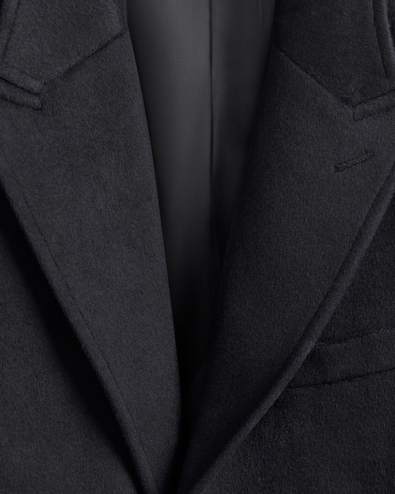 Kilgour Single Breasted Mid Length Overcoat Navy-MALFORD OF LONDON SAVILE ROW MENSWEAR OUTLET