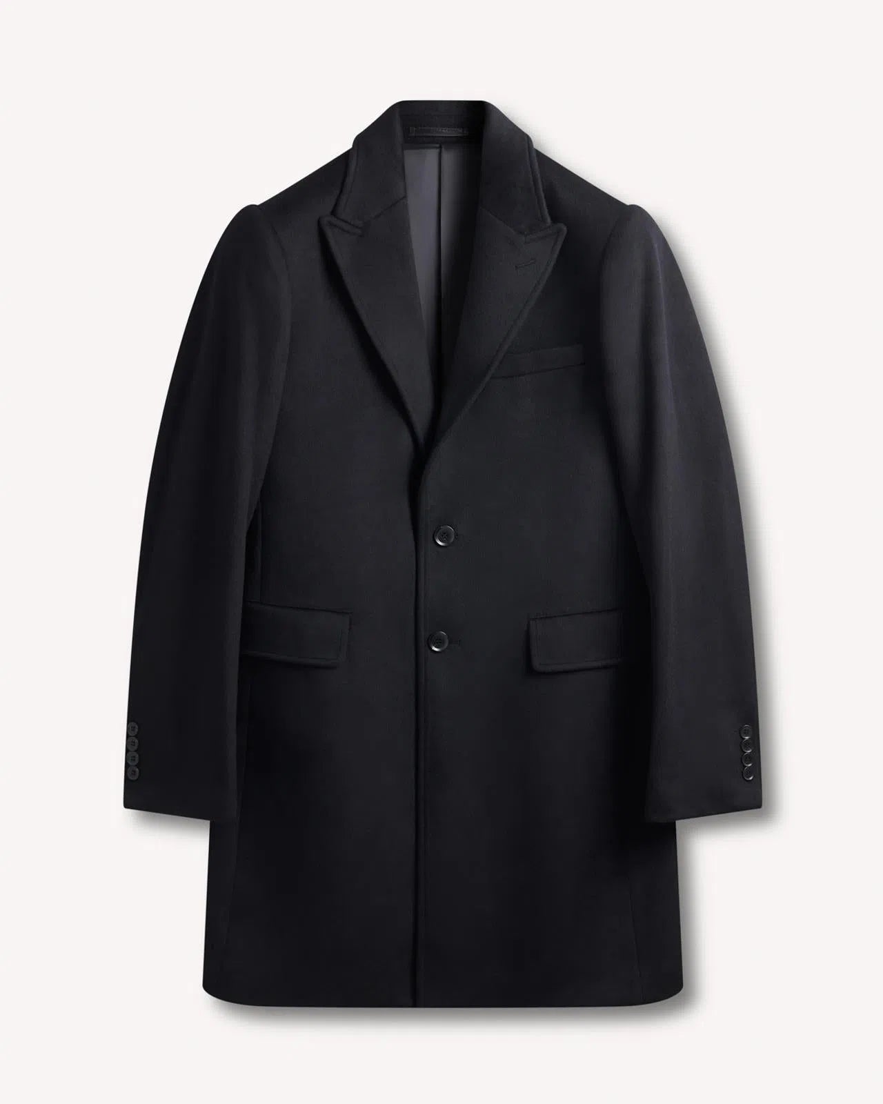 Kilgour Single Breasted Mid Length Overcoat Navy-MALFORD OF LONDON SAVILE ROW MENSWEAR OUTLET