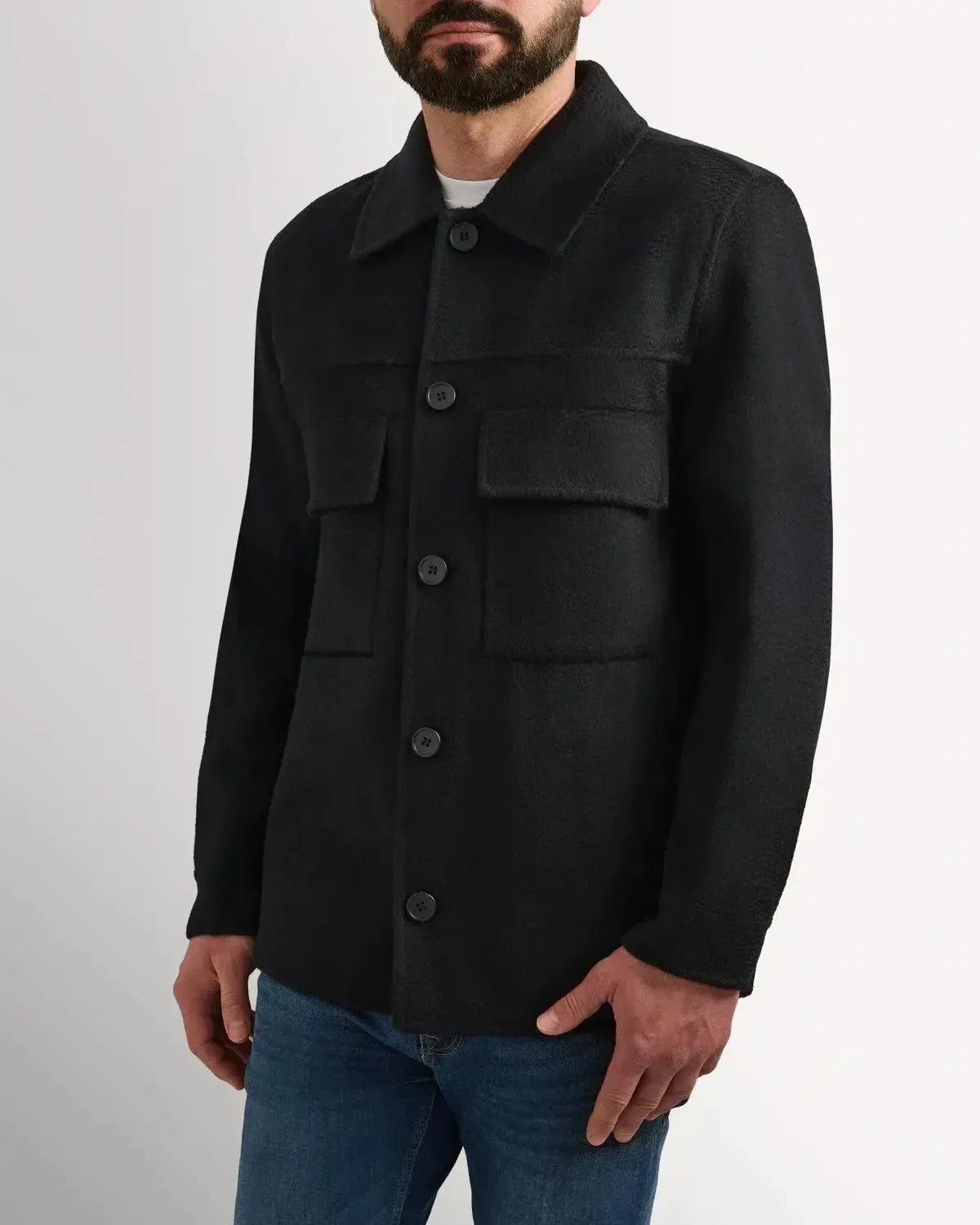 Kilgour Town Coat Black-MALFORD OF LONDON SAVILE ROW MENSWEAR OUTLET