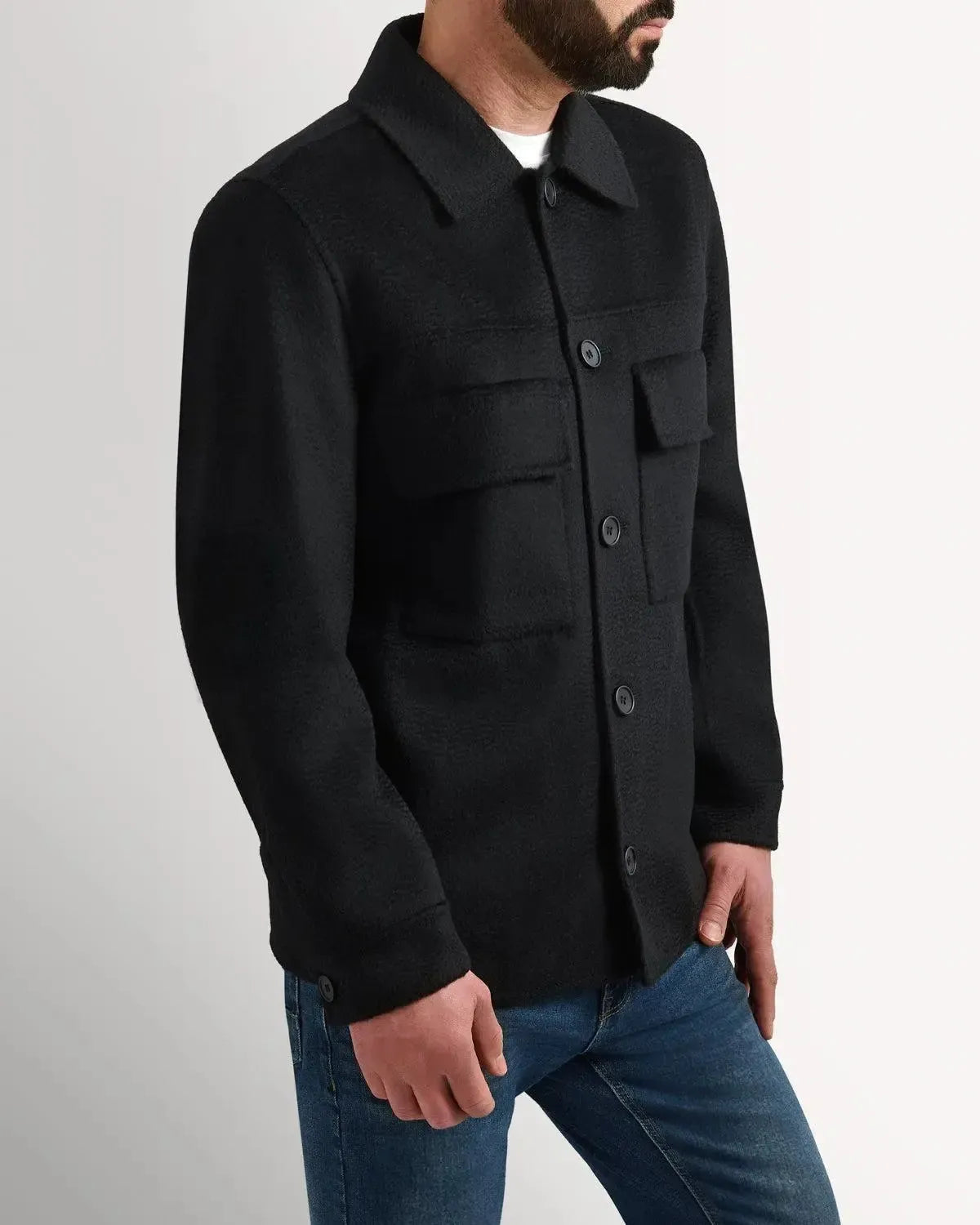 Kilgour Town Coat Black-MALFORD OF LONDON SAVILE ROW MENSWEAR OUTLET