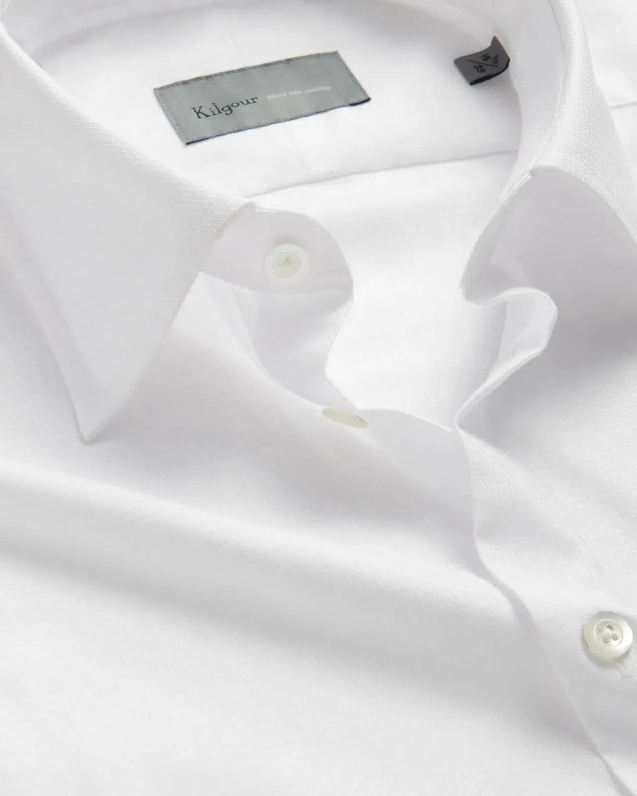 Kilgour White Tailored Fit Shirt Cotton-MALFORD OF LONDON SAVILE ROW MENSWEAR OUTLET