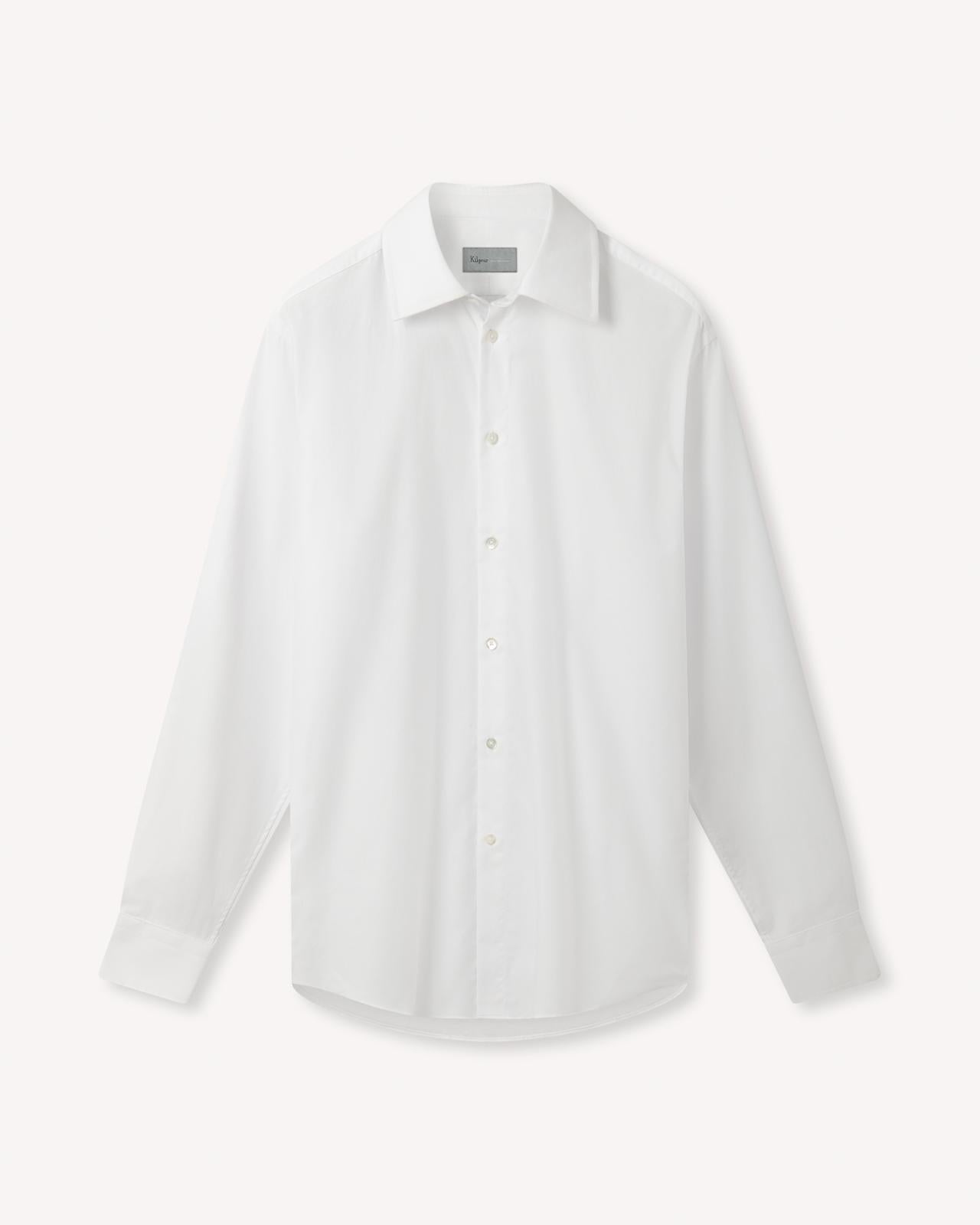 Kilgour White Tailored Fit Shirt Cotton-MALFORD OF LONDON SAVILE ROW MENSWEAR OUTLET