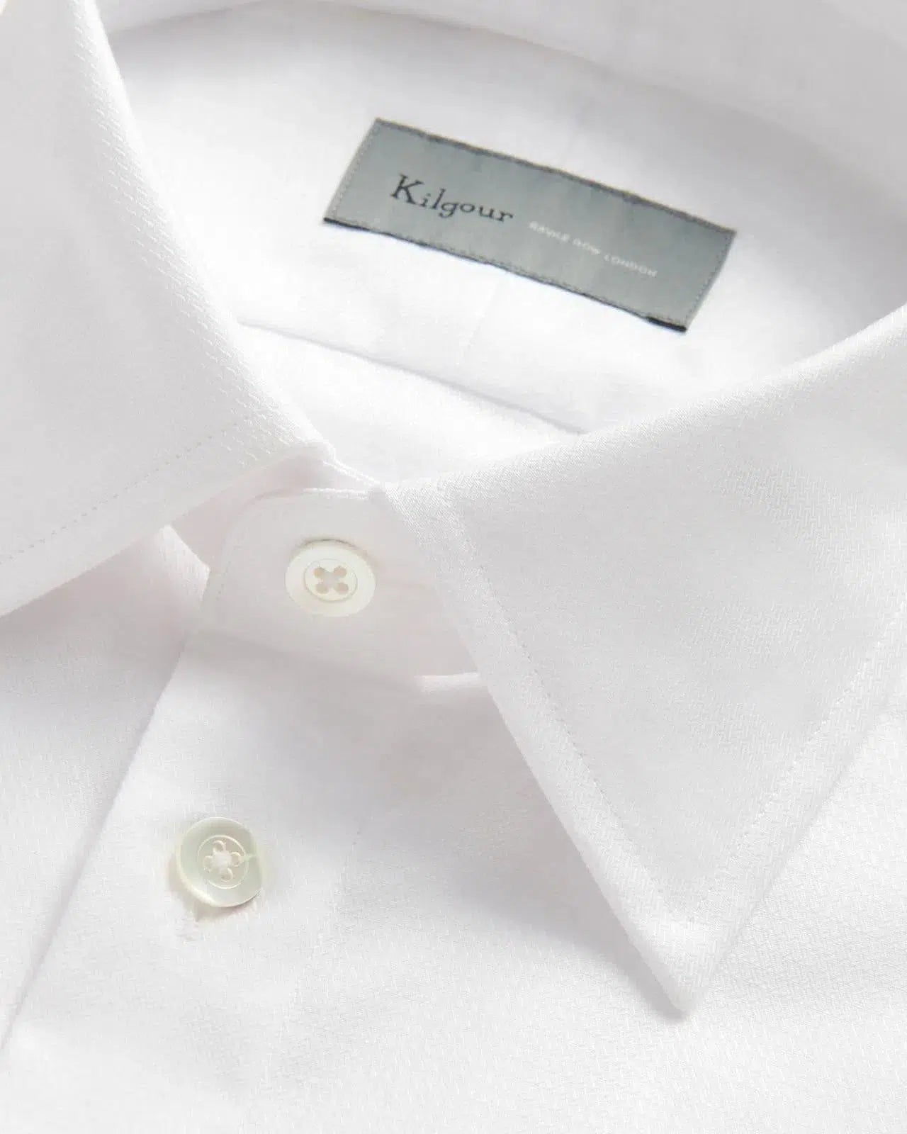 Kilgour White Tailored Fit Shirt Cotton-MALFORD OF LONDON SAVILE ROW MENSWEAR OUTLET