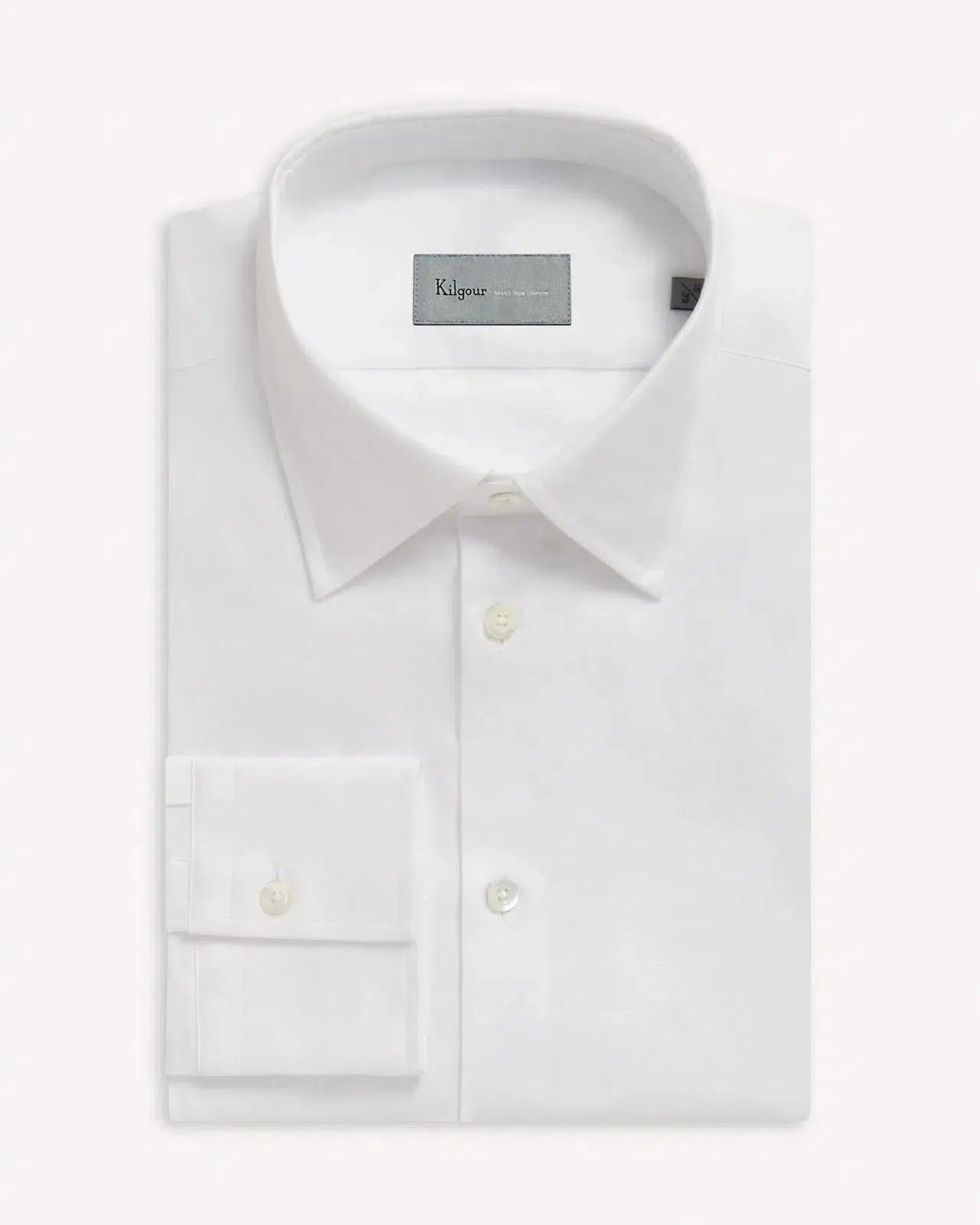 Kilgour White Tailored Fit Shirt Cotton-MALFORD OF LONDON SAVILE ROW MENSWEAR OUTLET