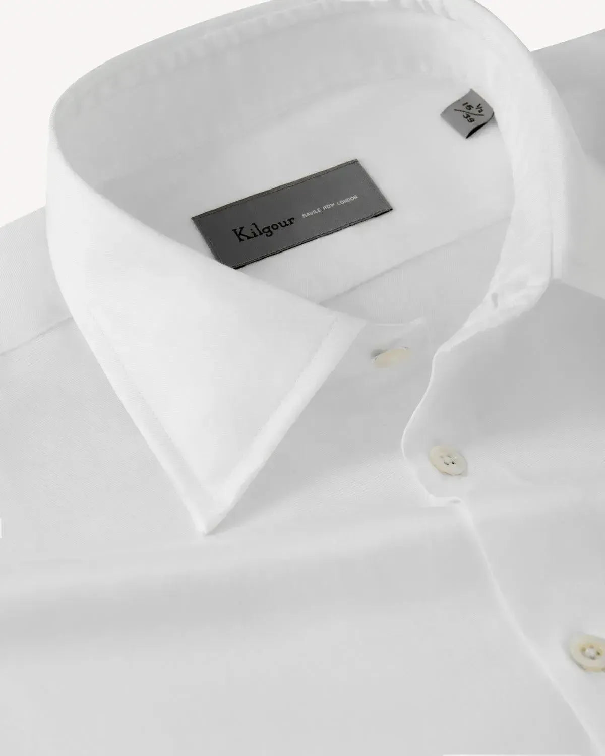 Kilgour White Twill Shirt-MALFORD OF LONDON SAVILE ROW MENSWEAR OUTLET