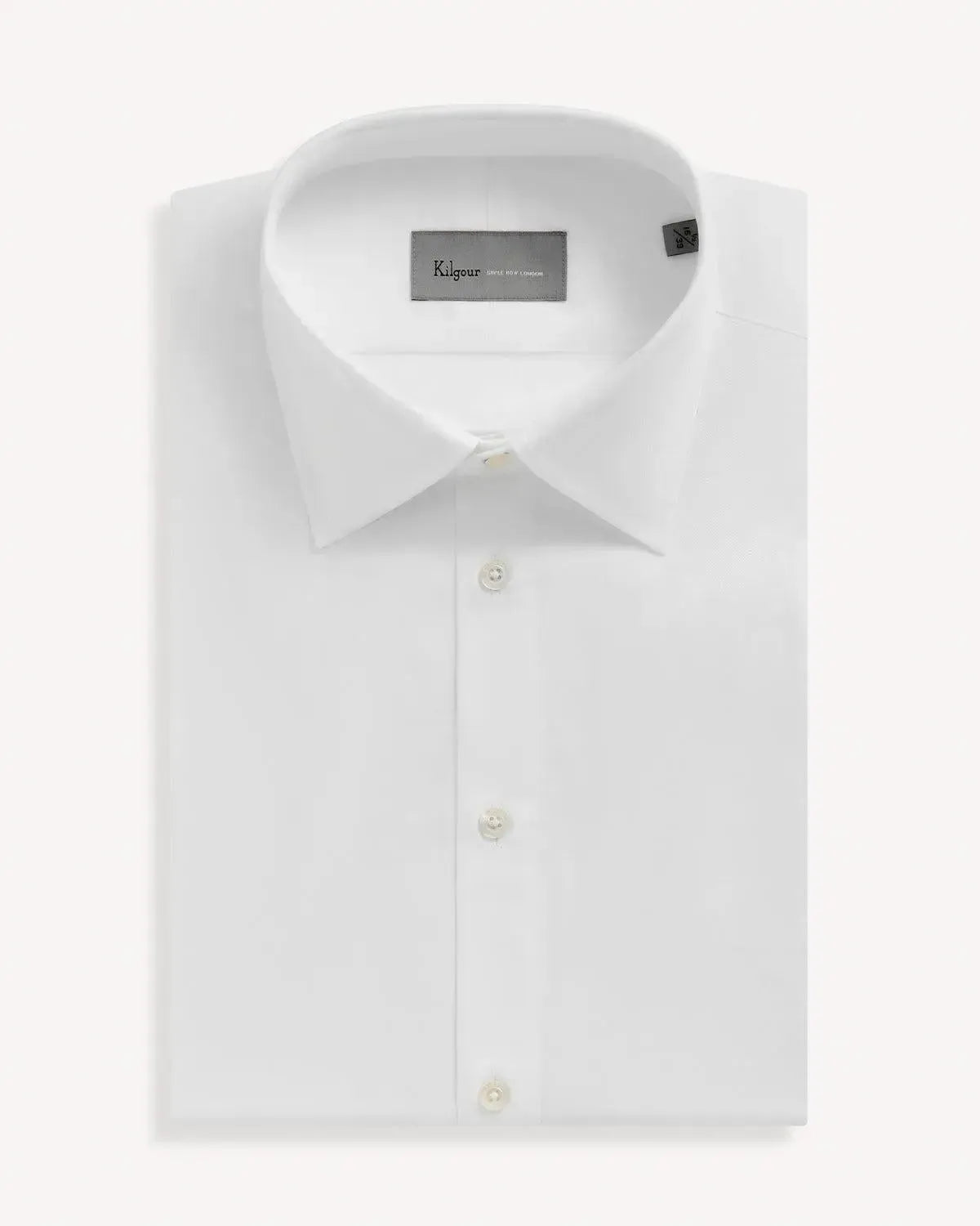 Kilgour White Twill Shirt-MALFORD OF LONDON SAVILE ROW MENSWEAR OUTLET