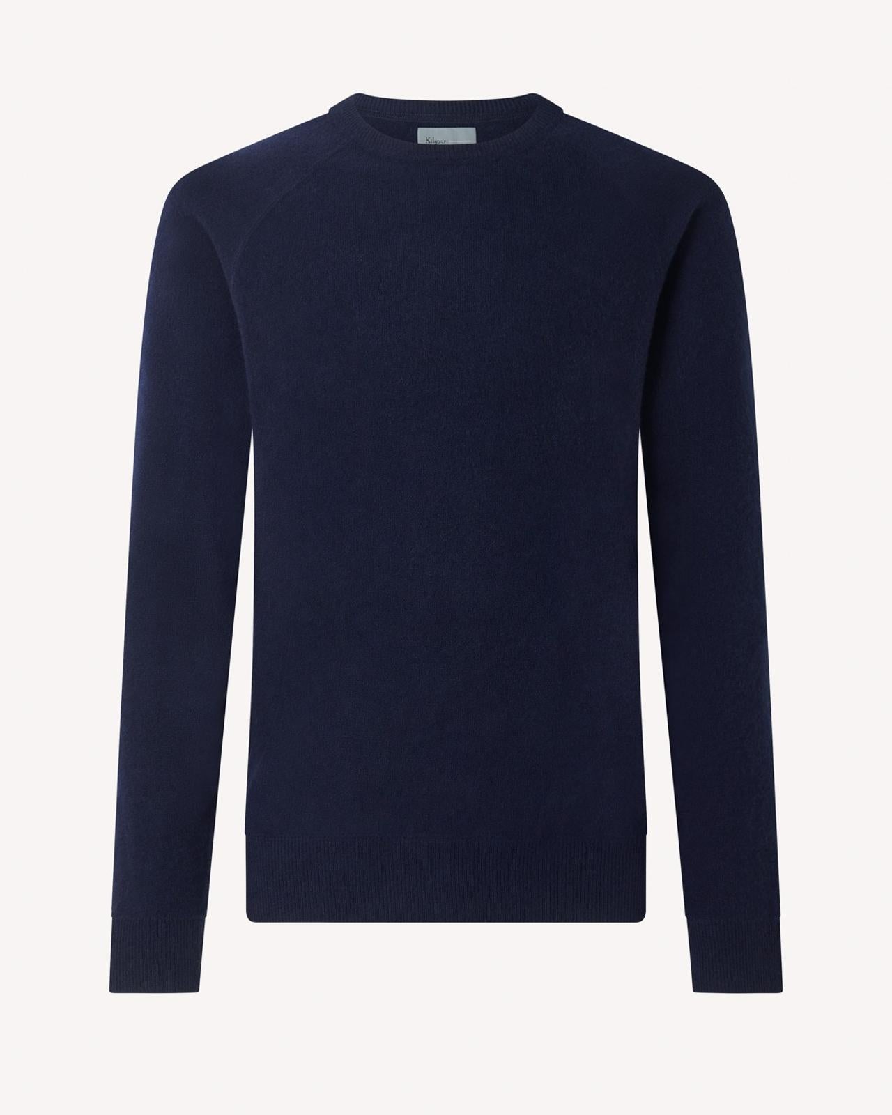 Kilgour Wool/Cashmere Mix Crew Neck Jumper Savile Row Navy-MALFORD OF LONDON SAVILE ROW MENSWEAR OUTLET